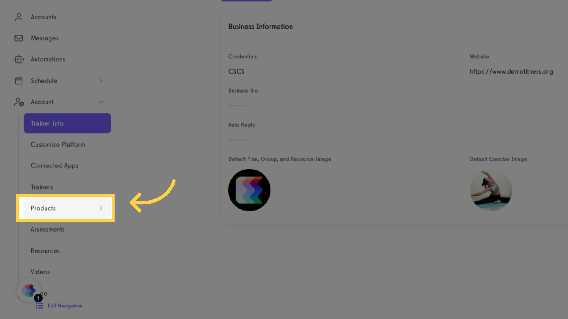 Click 'Products'