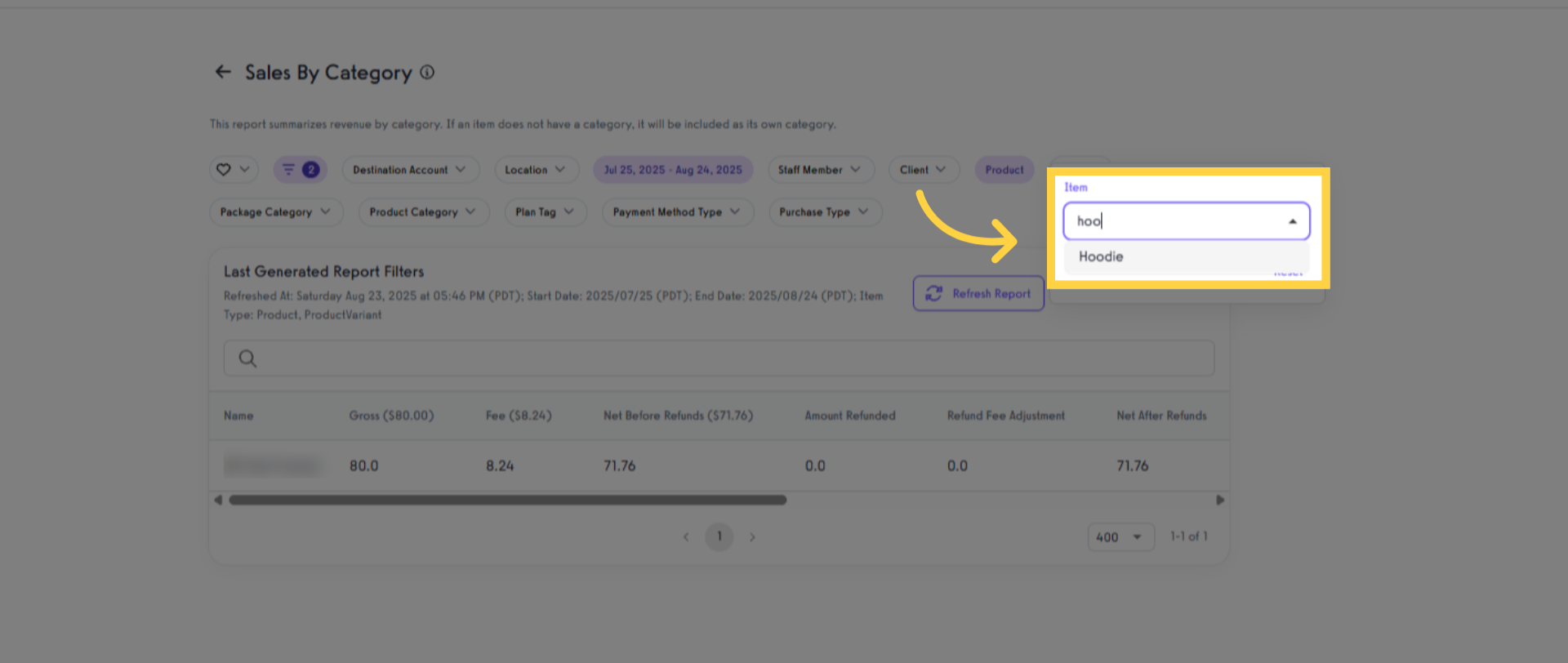 Select Specific Item