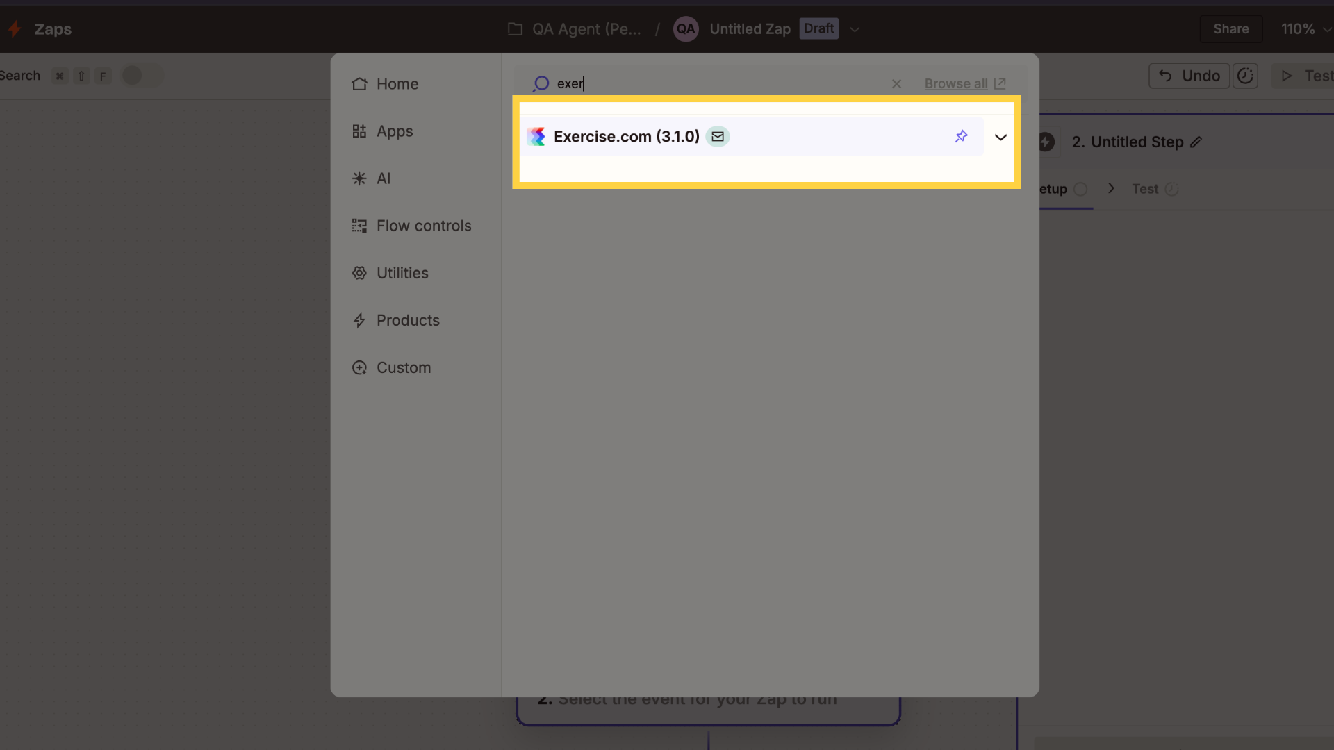 Select Exercise.com app