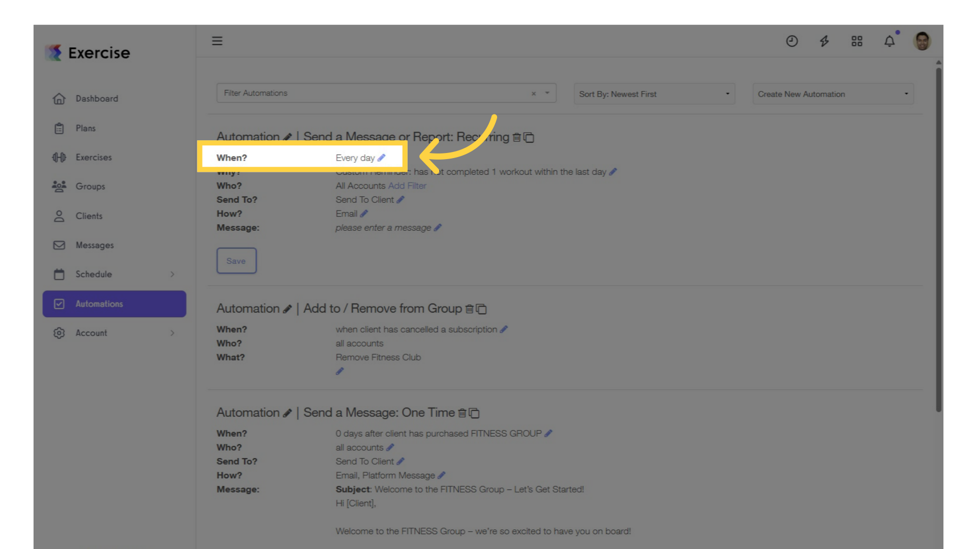 Click on the edit icons to customize the settings.
