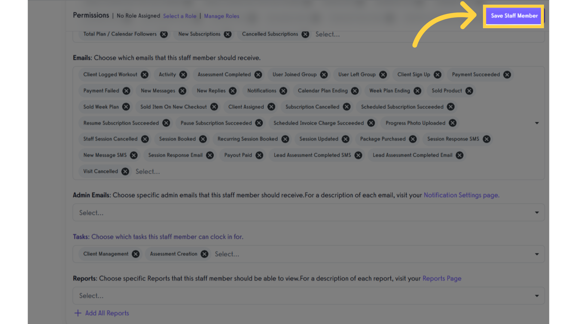 Click 'Save Staff Member'.