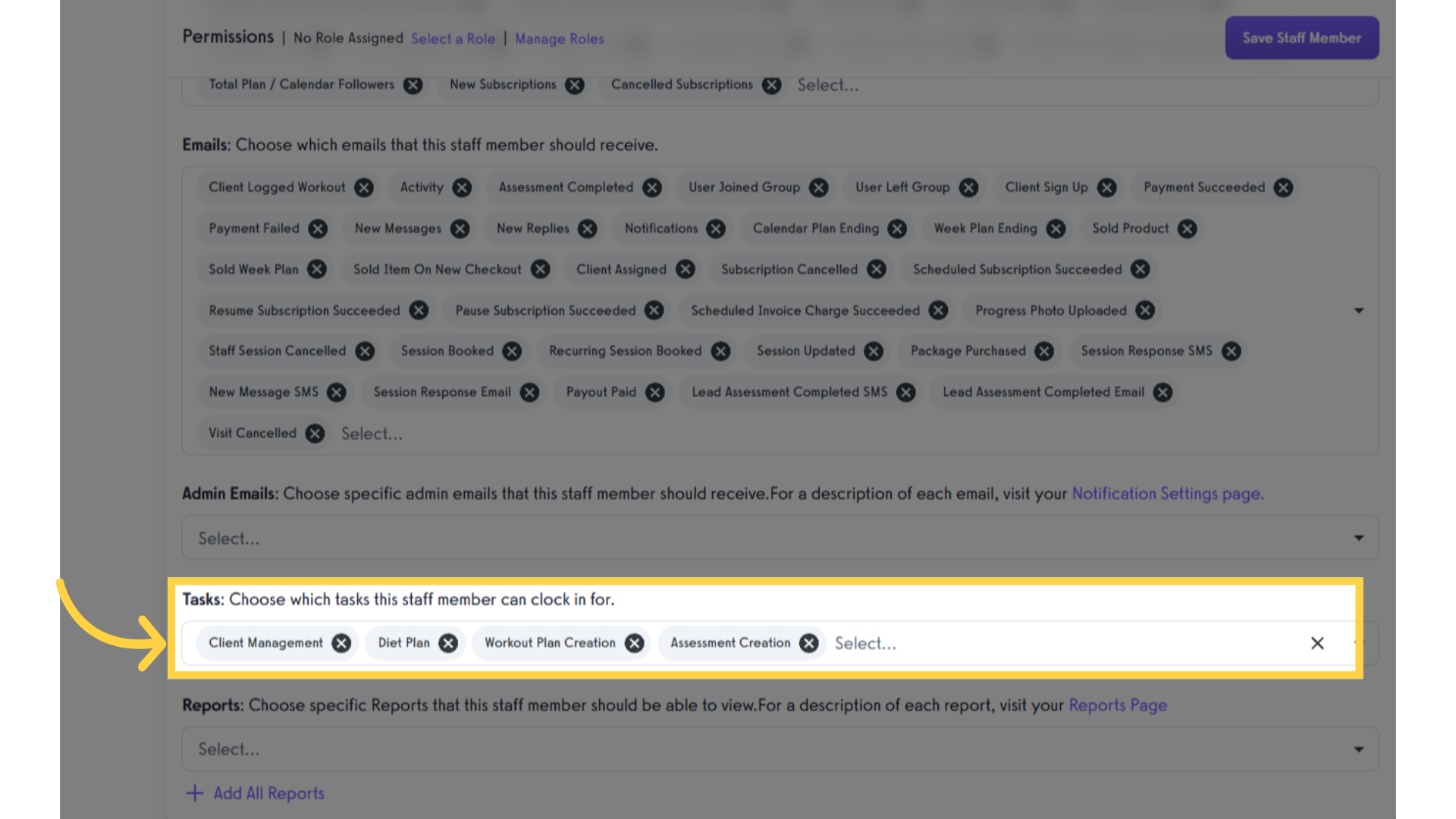 Scroll to 'Tasks' section.