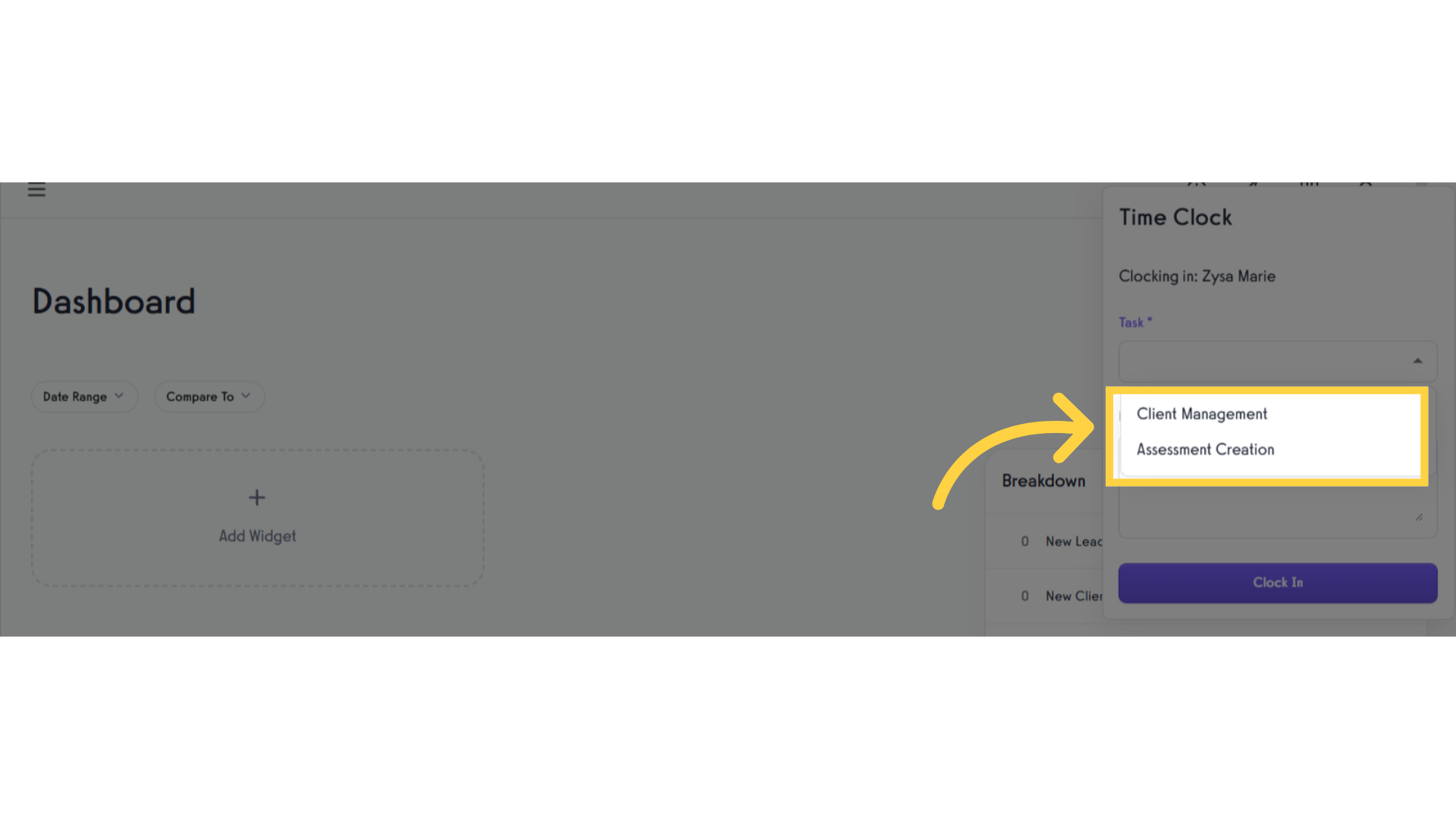 Able to view specific task for the trainer.