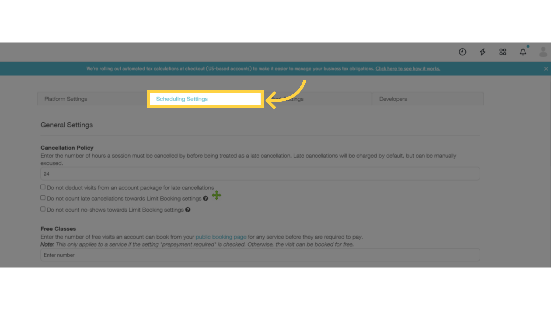 Schedule Settings