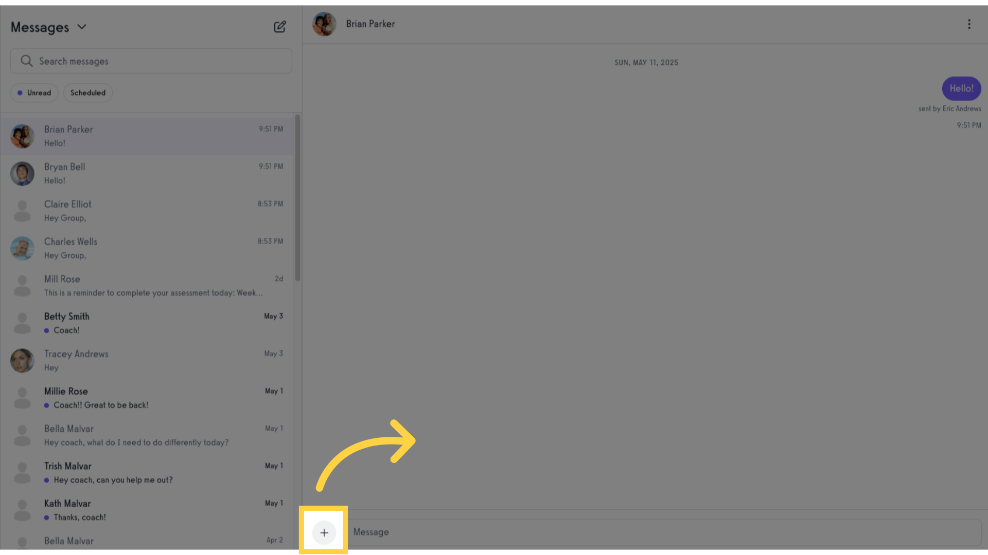 Click the '+' icon.