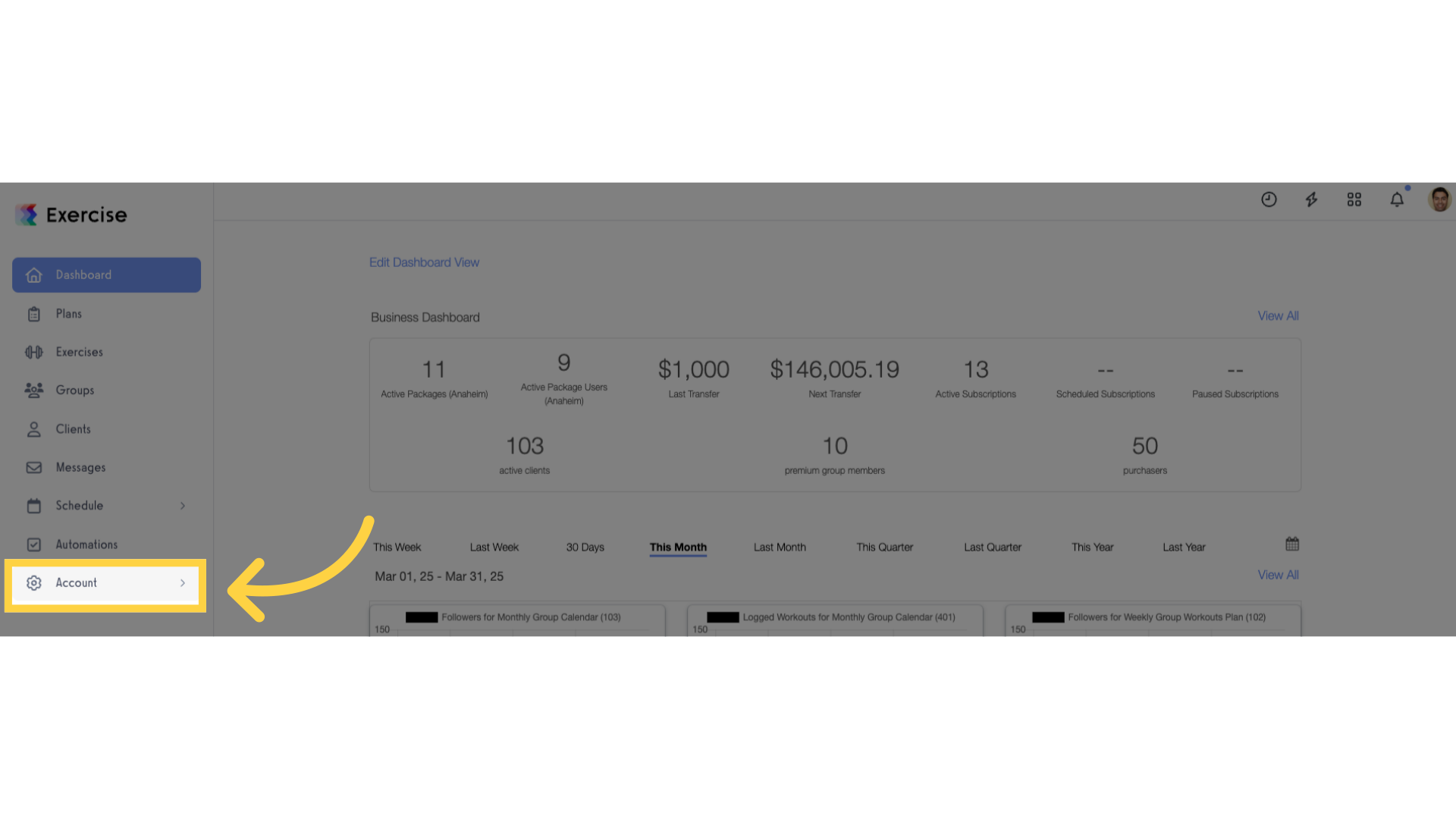 Click 'Account'