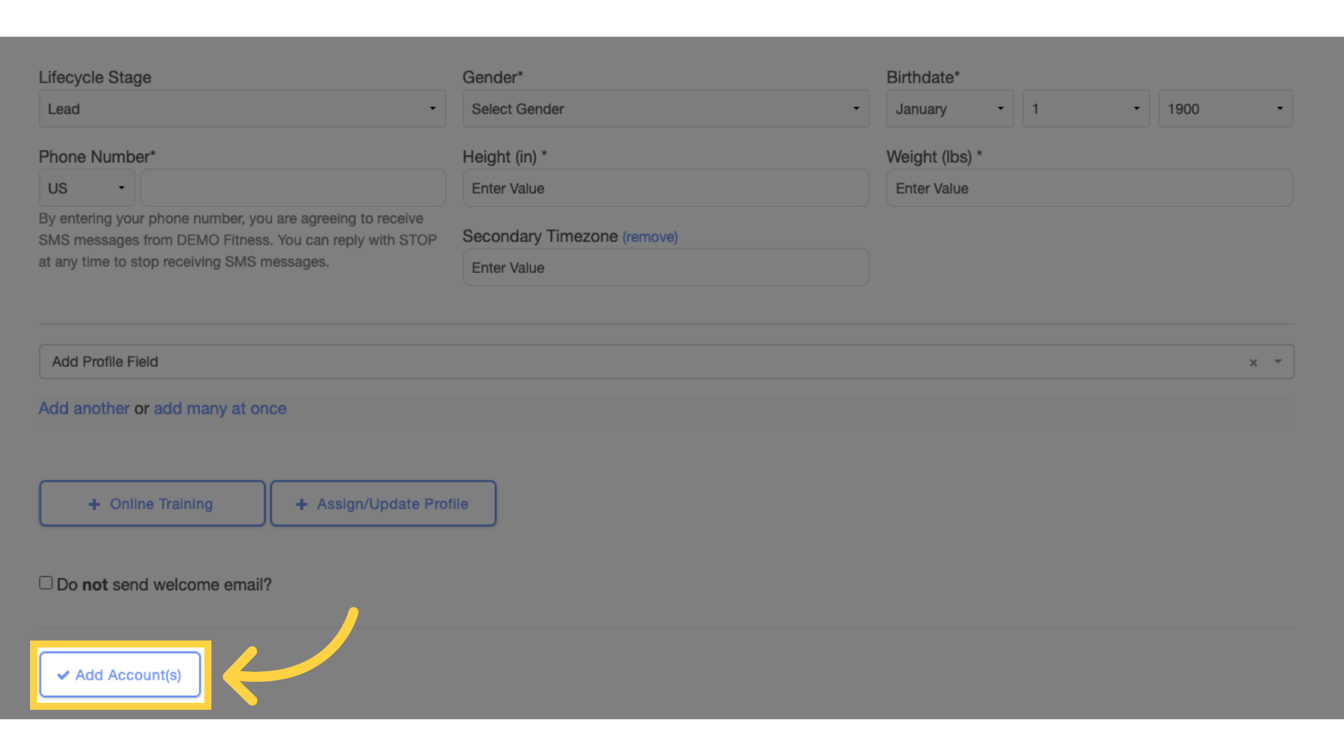 Click 'Add Account(s)'