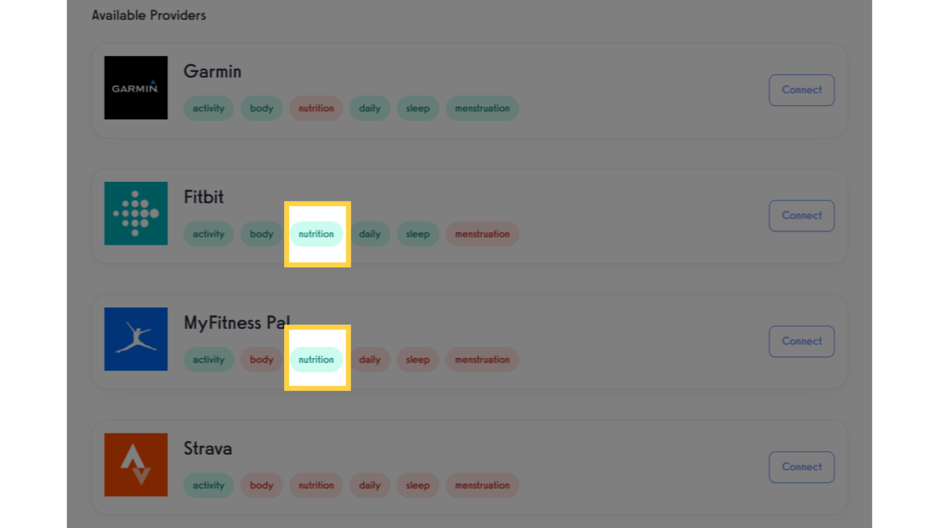 Nutrition logs will be logged with nutrient breakdowns on your My Nutrition page.