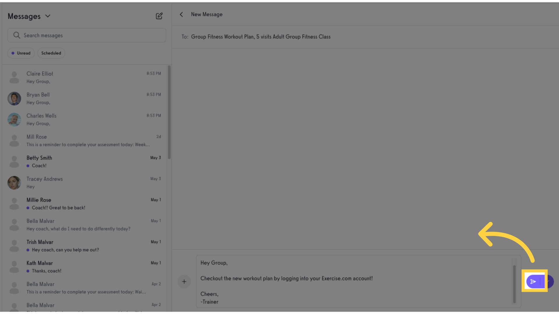 Click to send message.