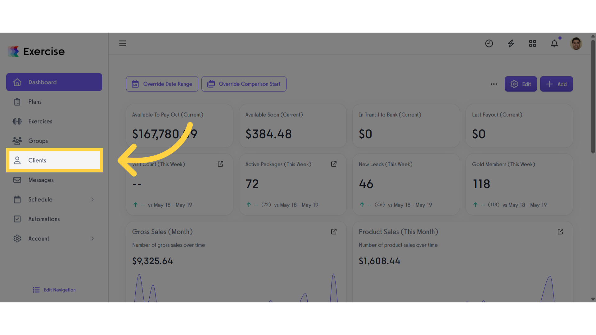 Click 'Clients'