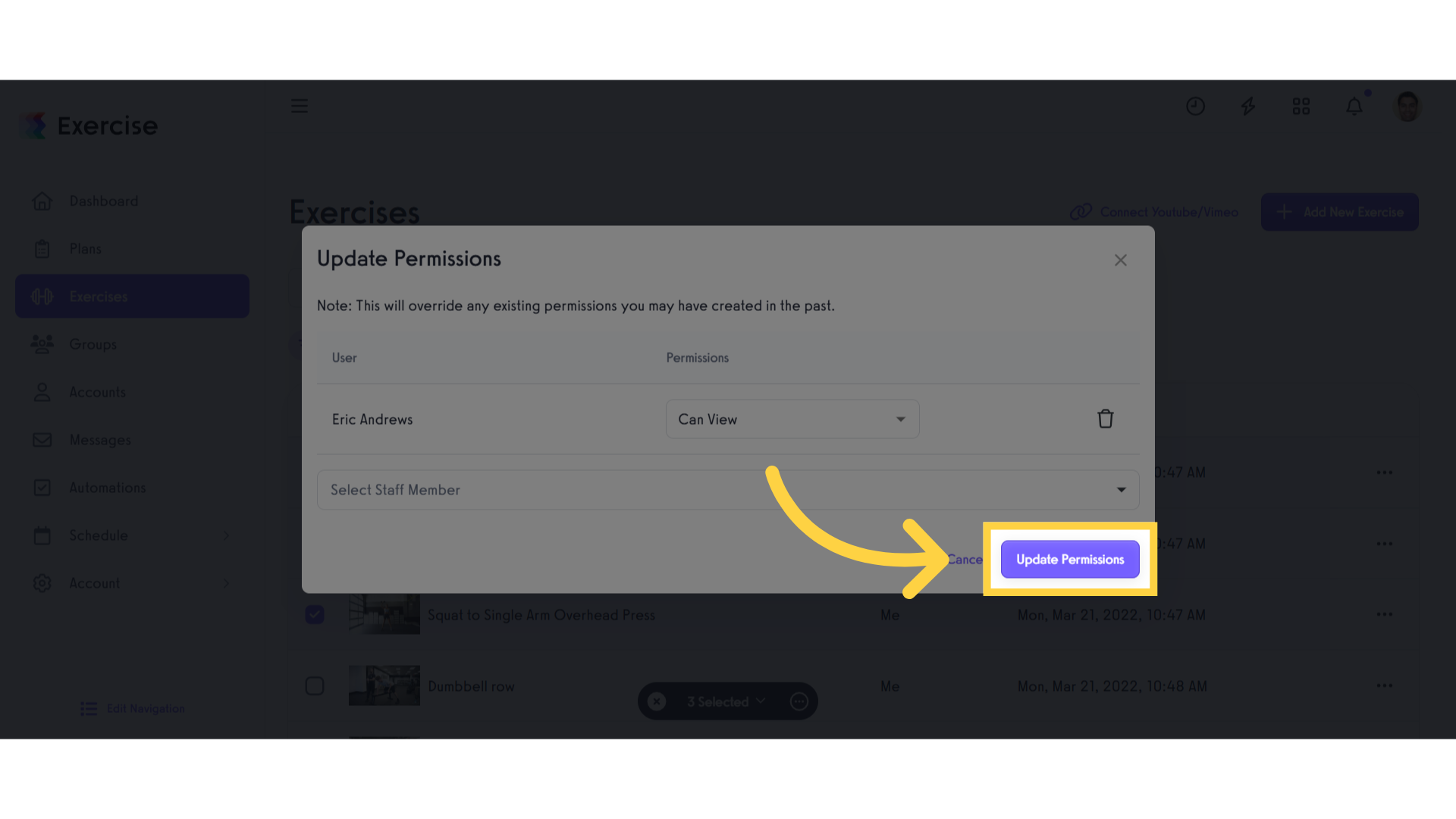 Click 'Update Permissions'