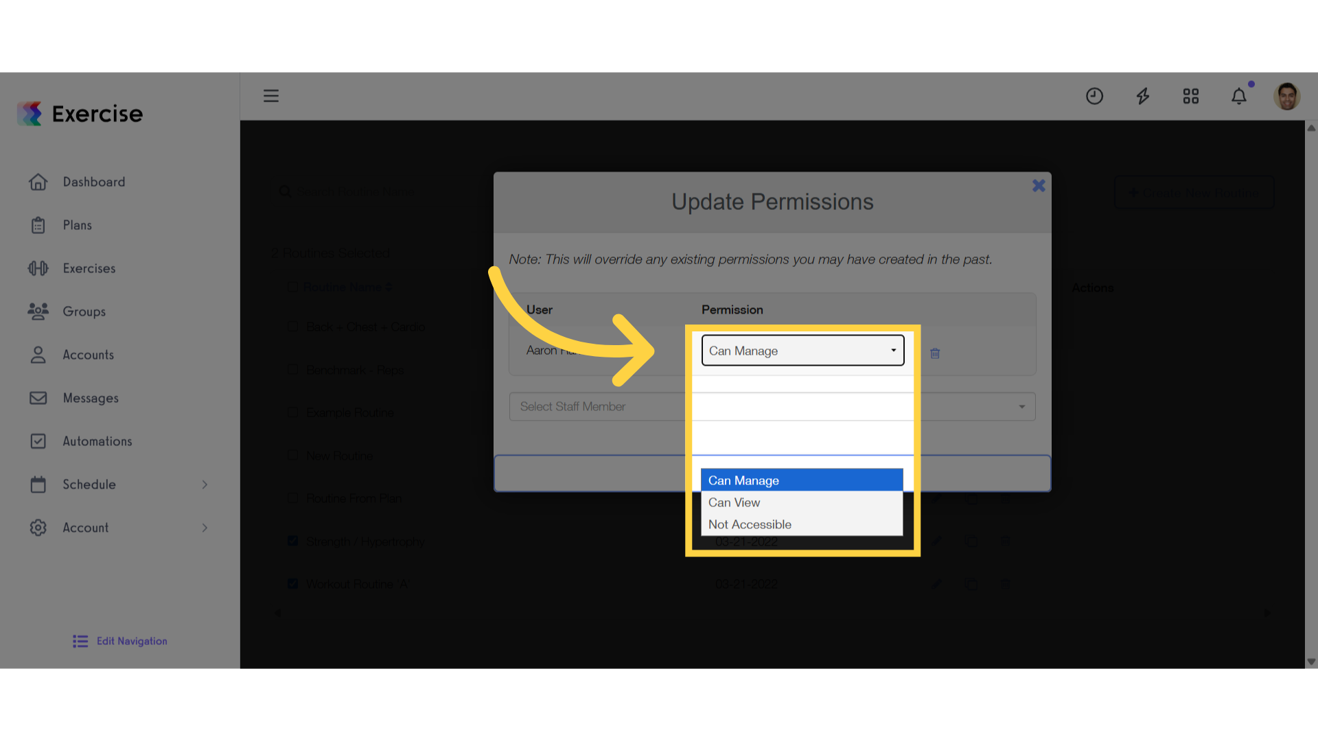 Select Permissions in Routines