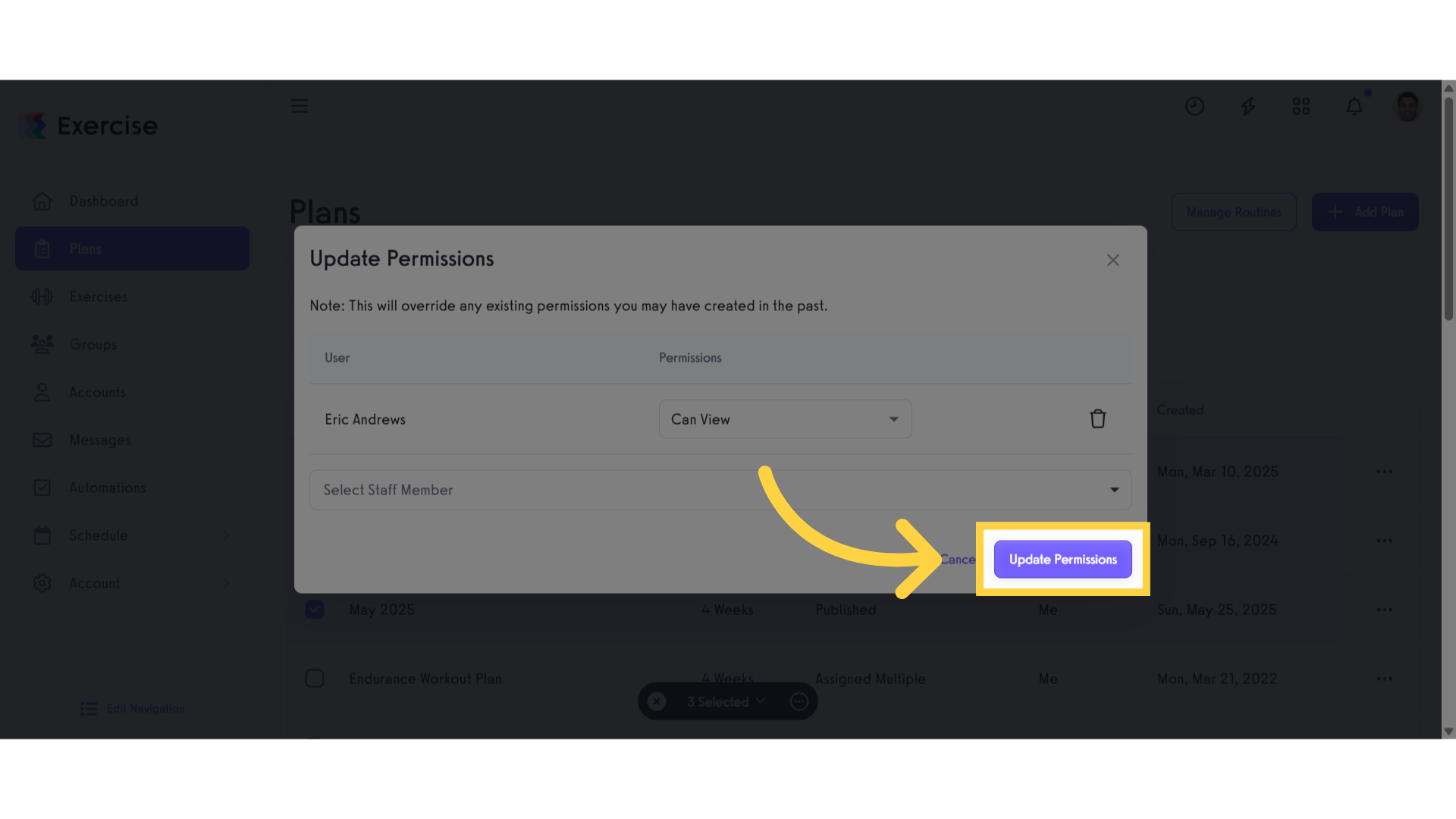 Click 'Update Permissions'