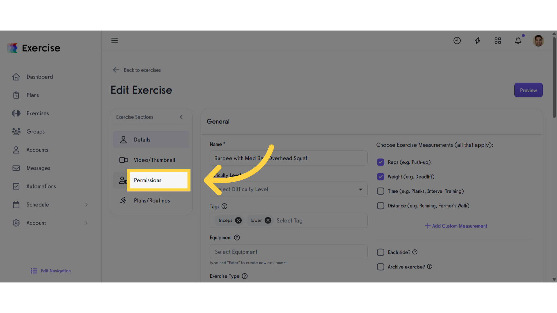 Click 'Permissions'