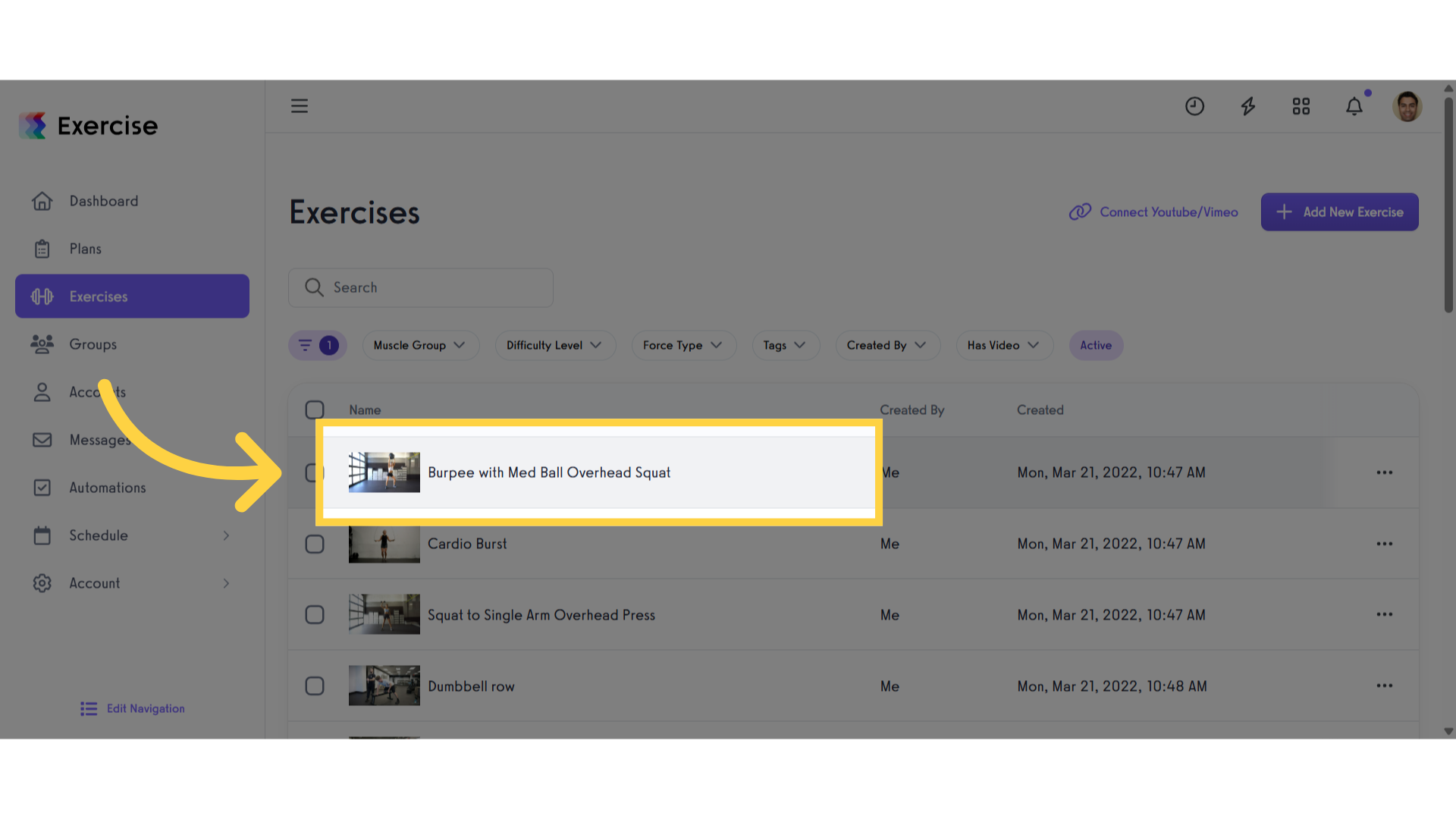 Select an Exercise