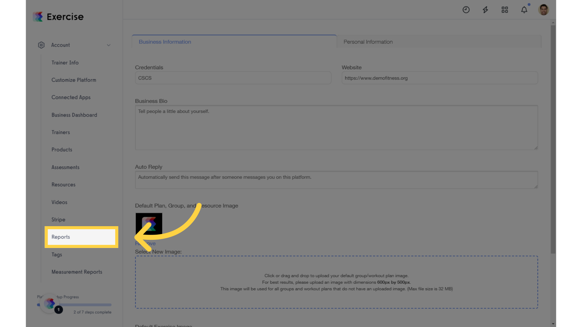 Click 'Reports'