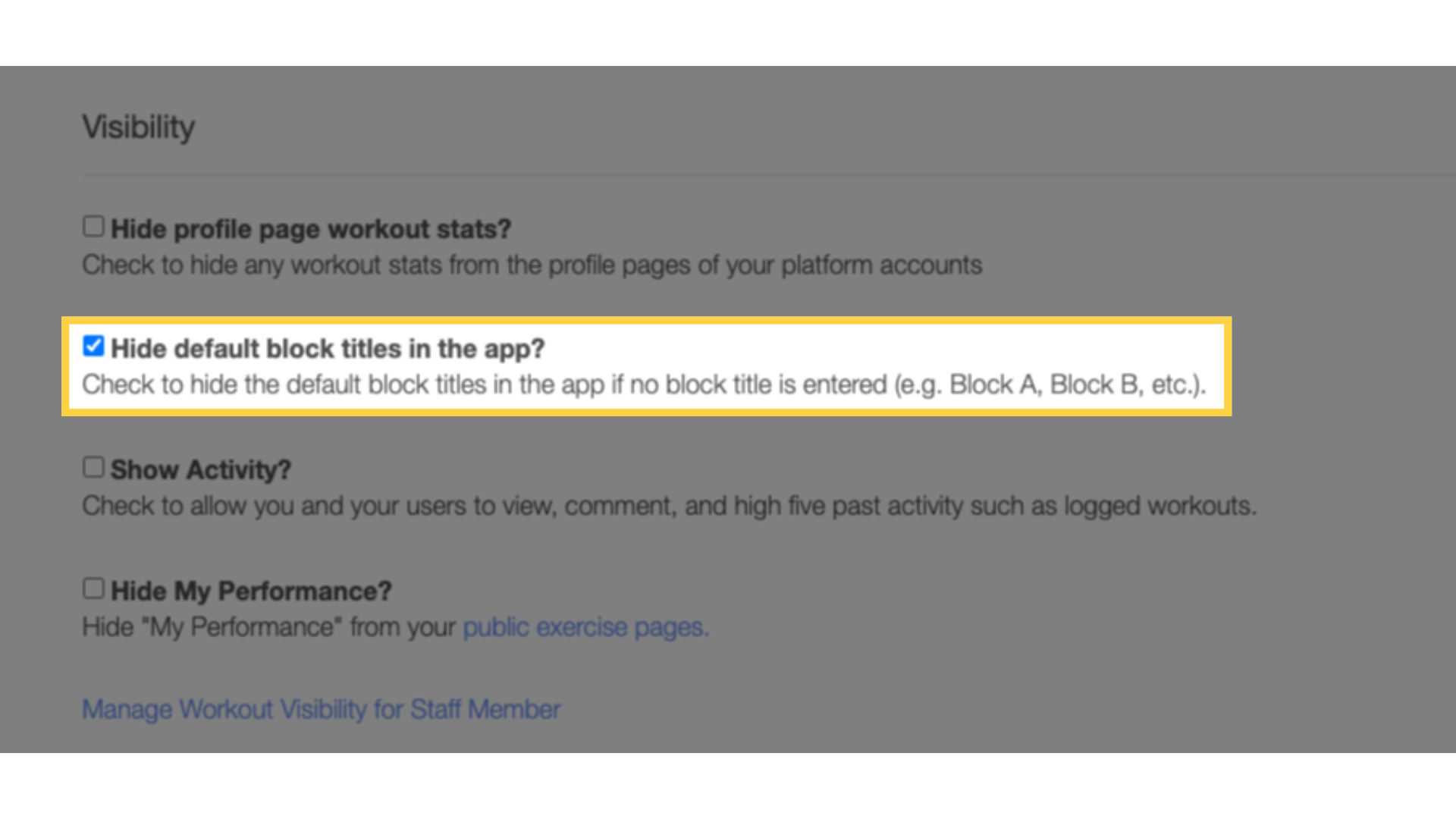 Hide default block titles in the app.