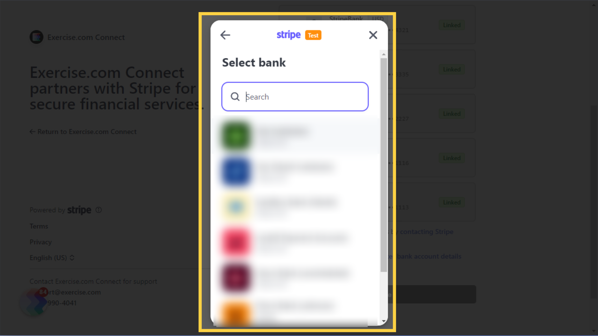 Use the bank finder to select your bank and sign in securely.