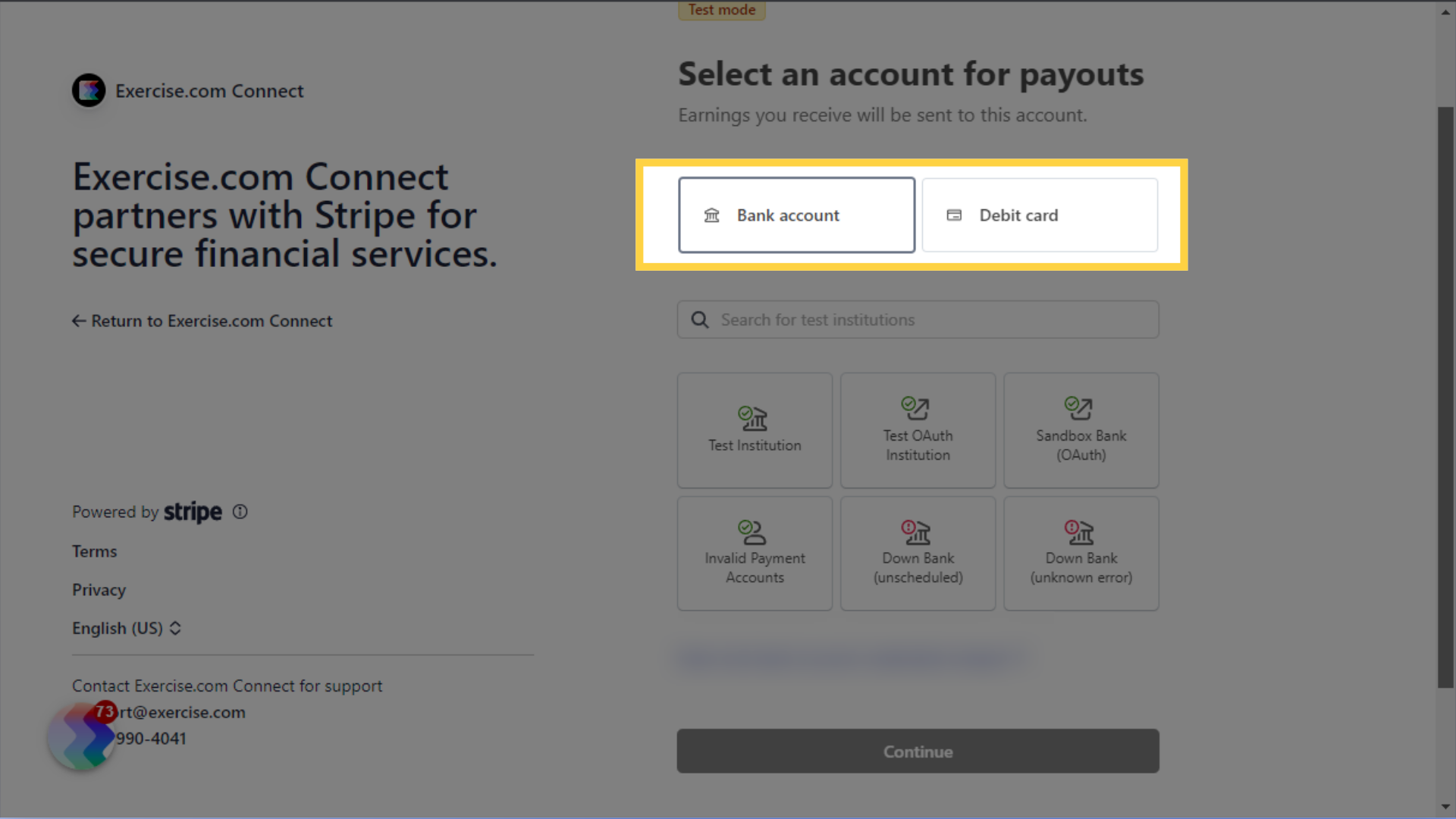 Connect the account where you want to receive payouts.