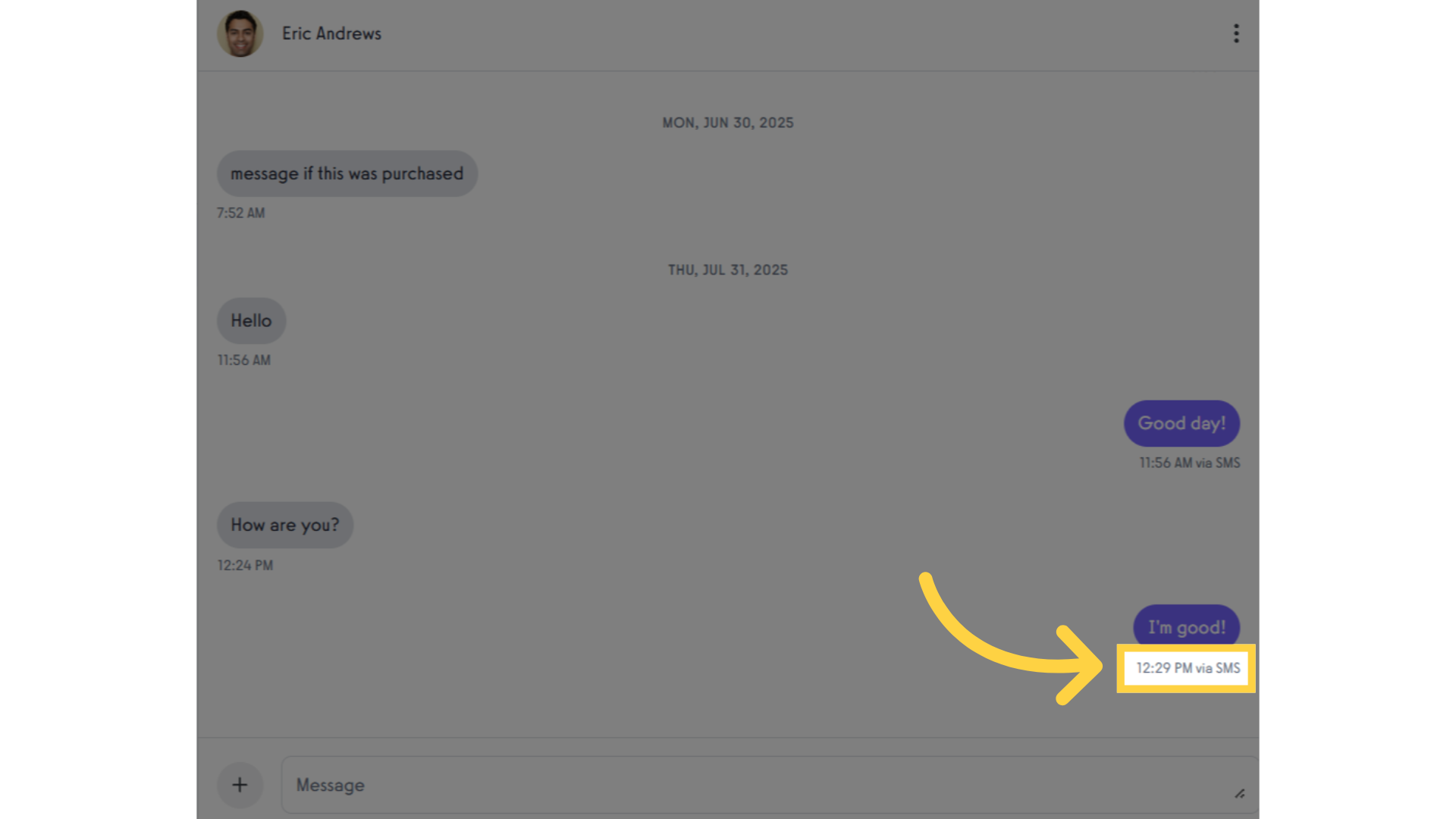 View message using Client's account.