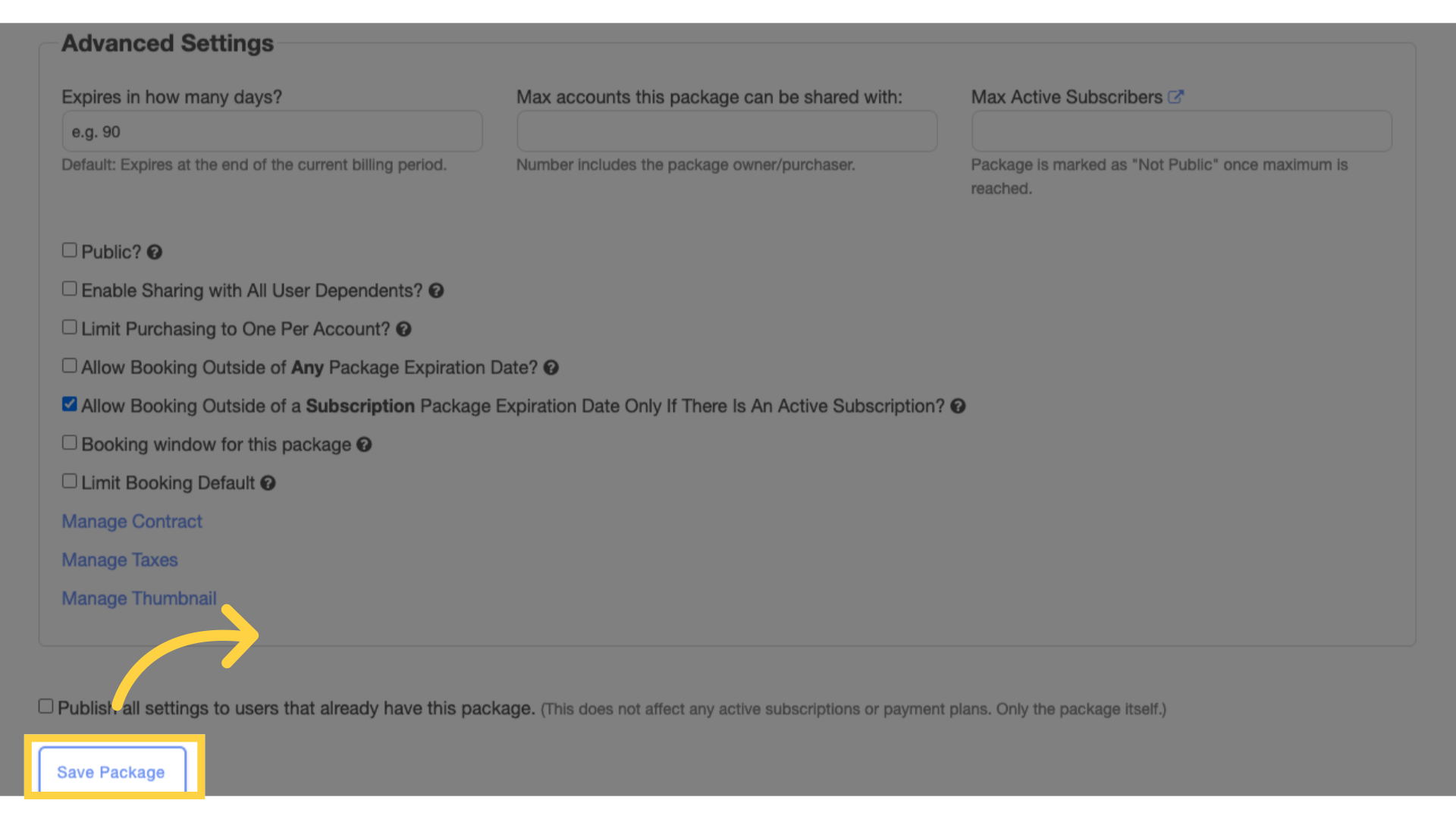 Click 'Save Package'.