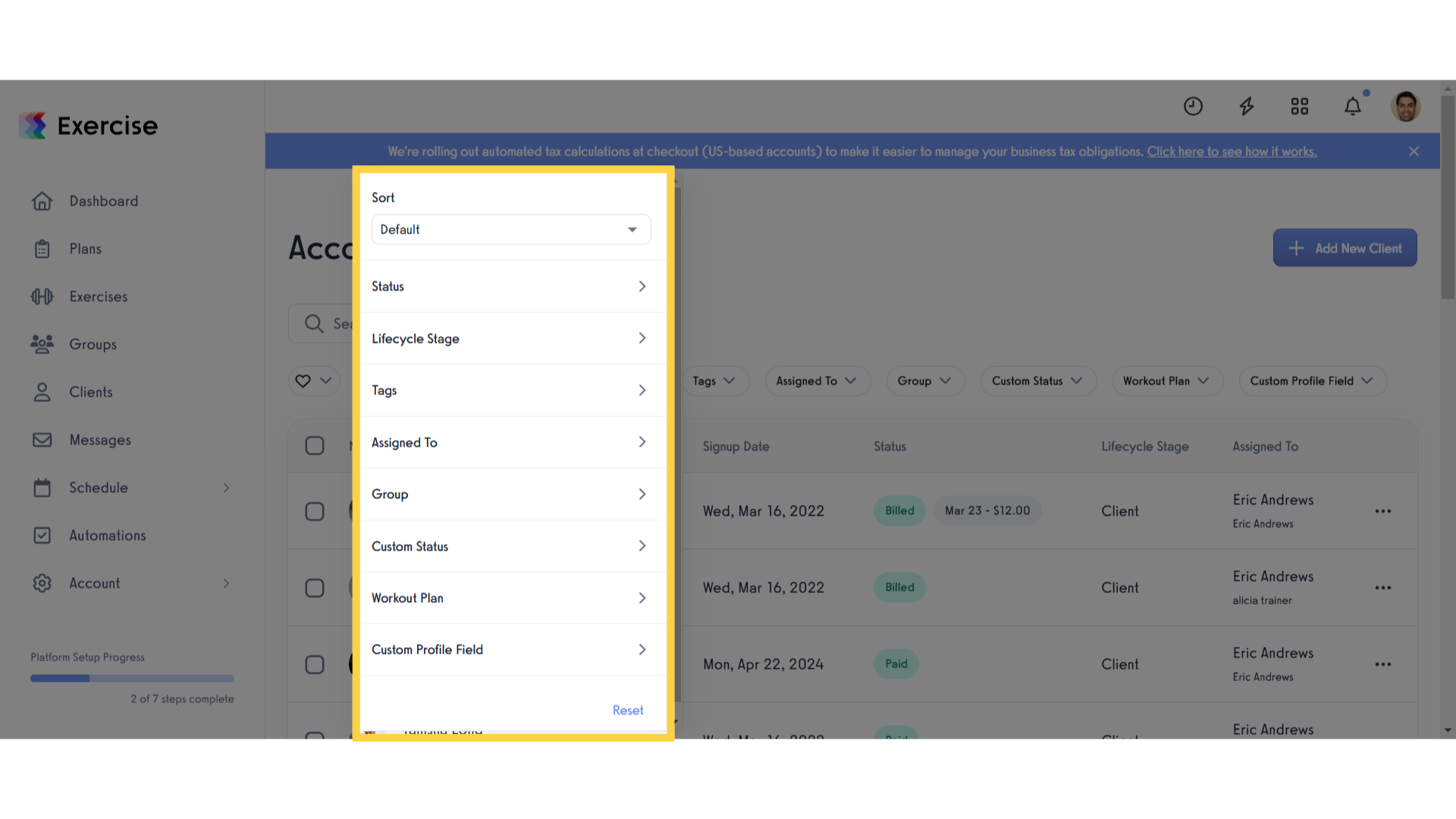 Select Filters.