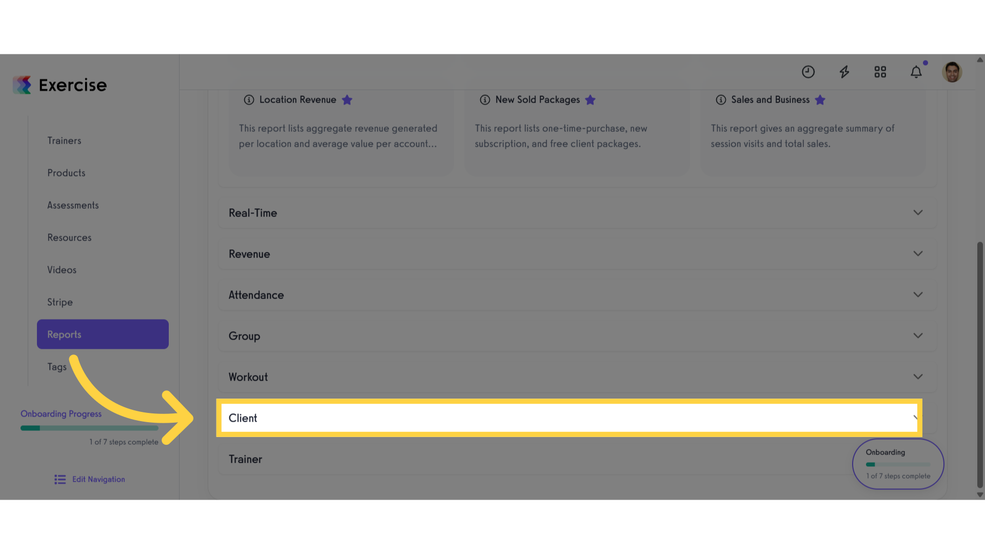 Click 'Client'