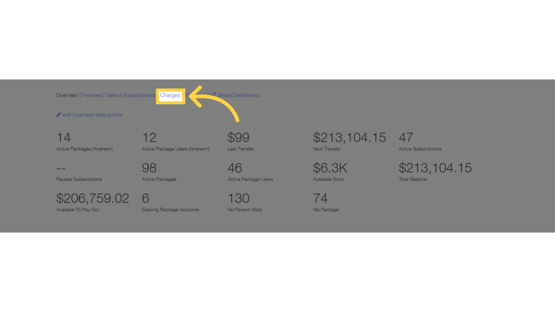Click 'Charges'.