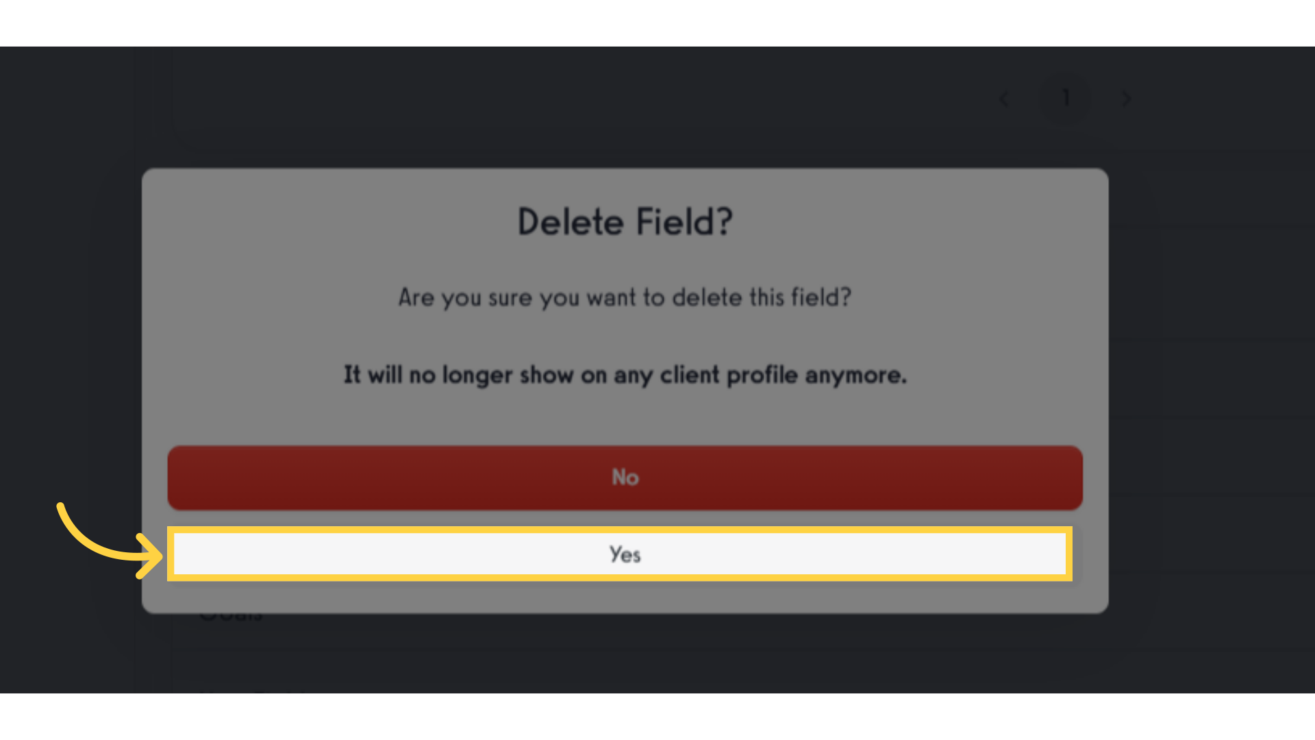 Click 'Yes'.