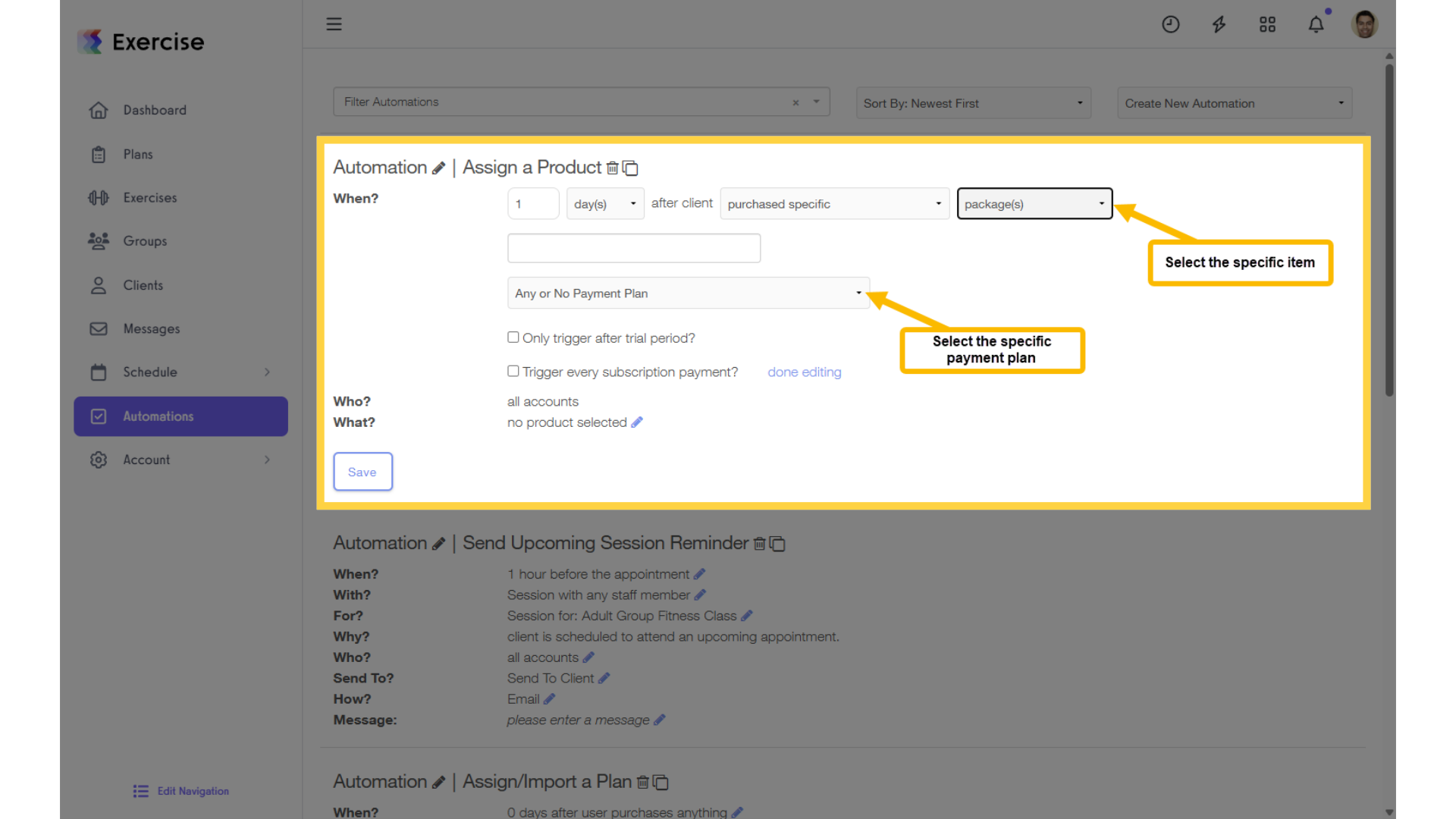 Option 1.1: Purchased Specific Automations.