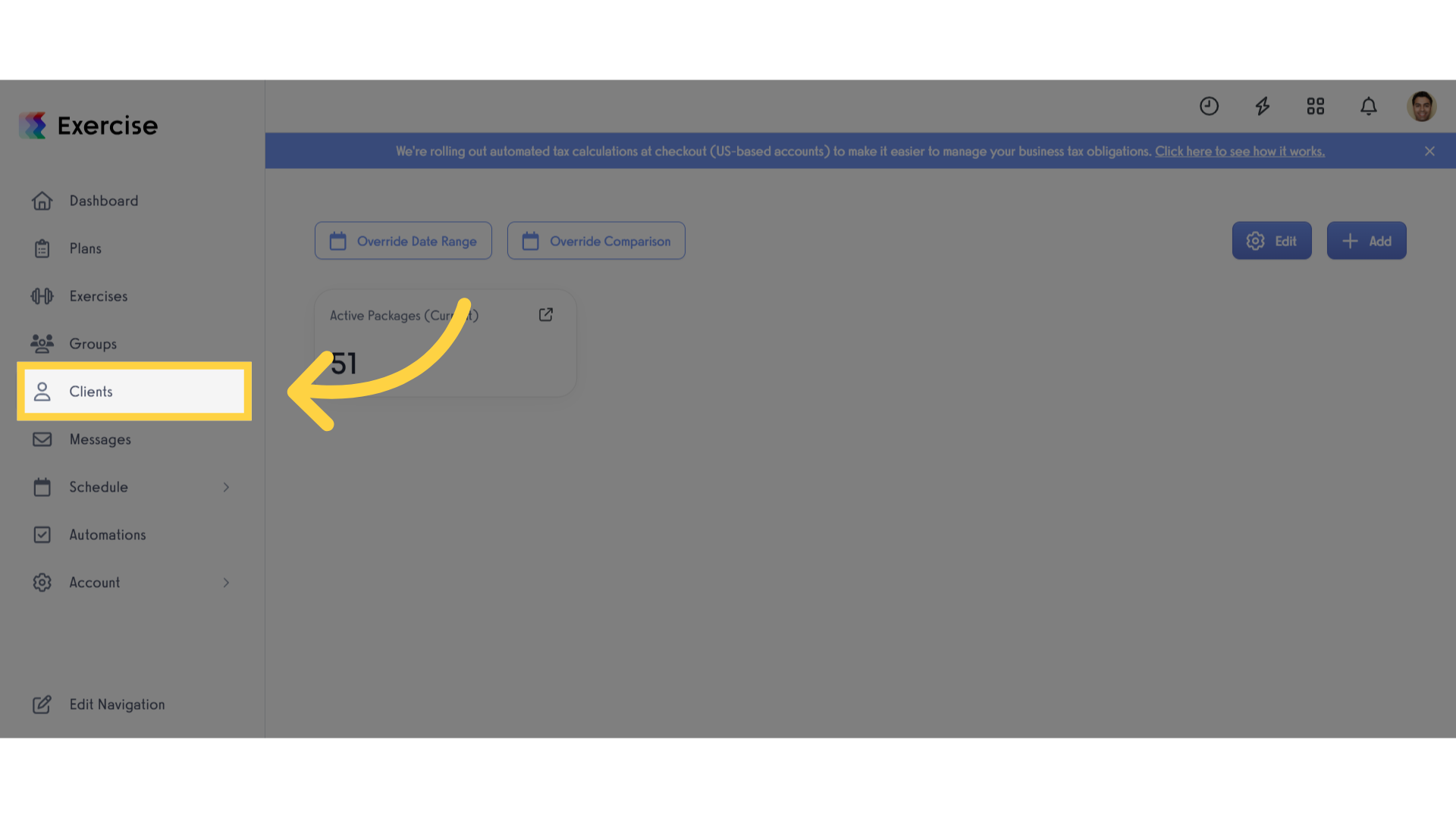Click 'Clients'.