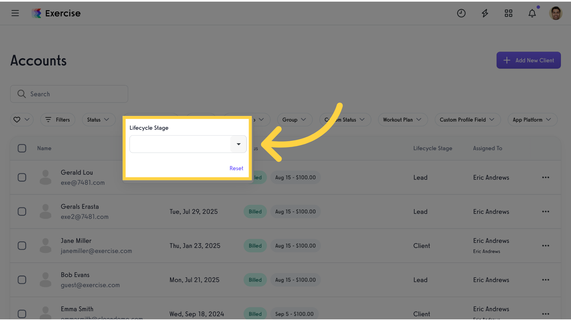 Lifecycle Stage Options