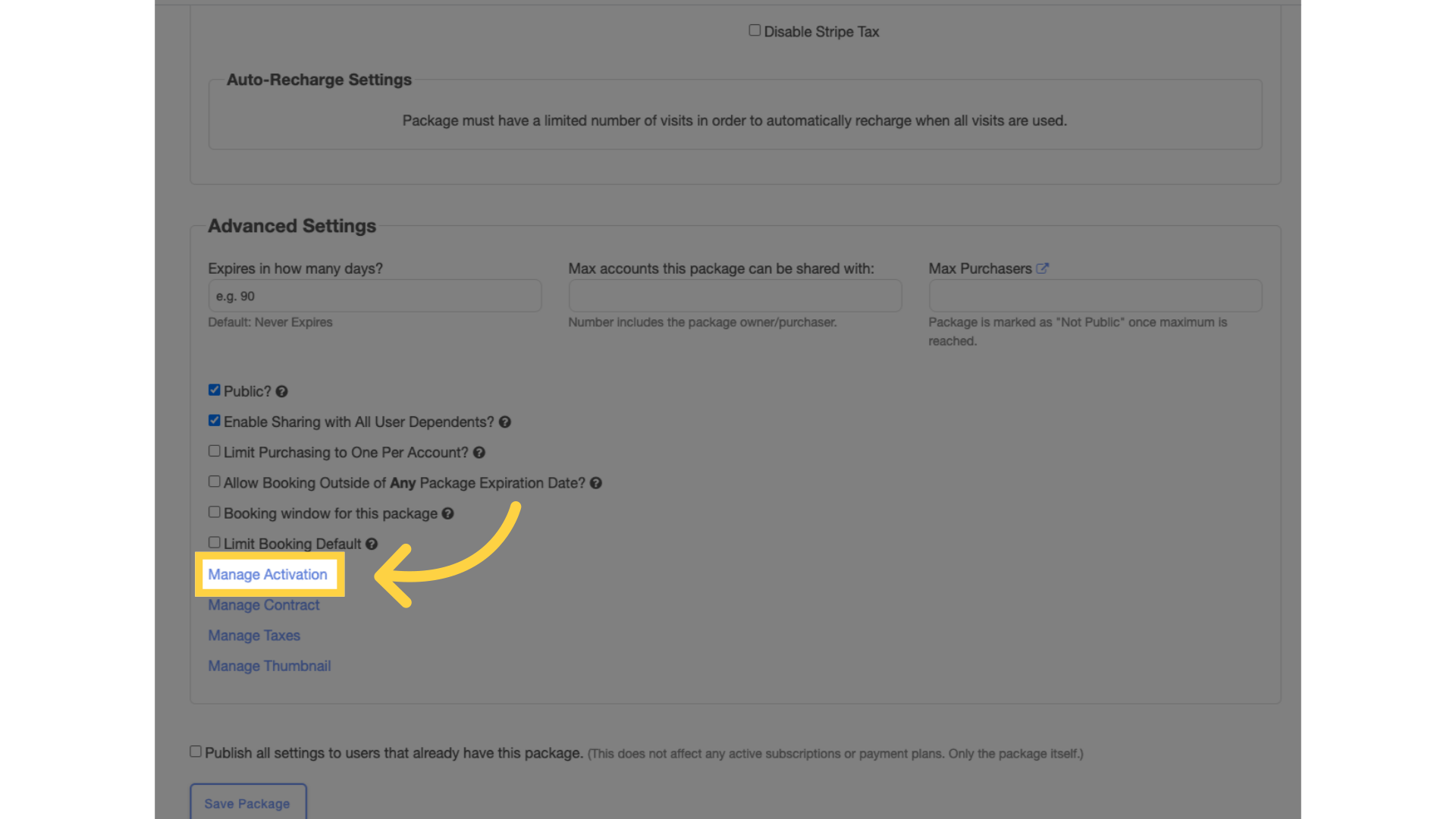 Click 'Manage Activation'.