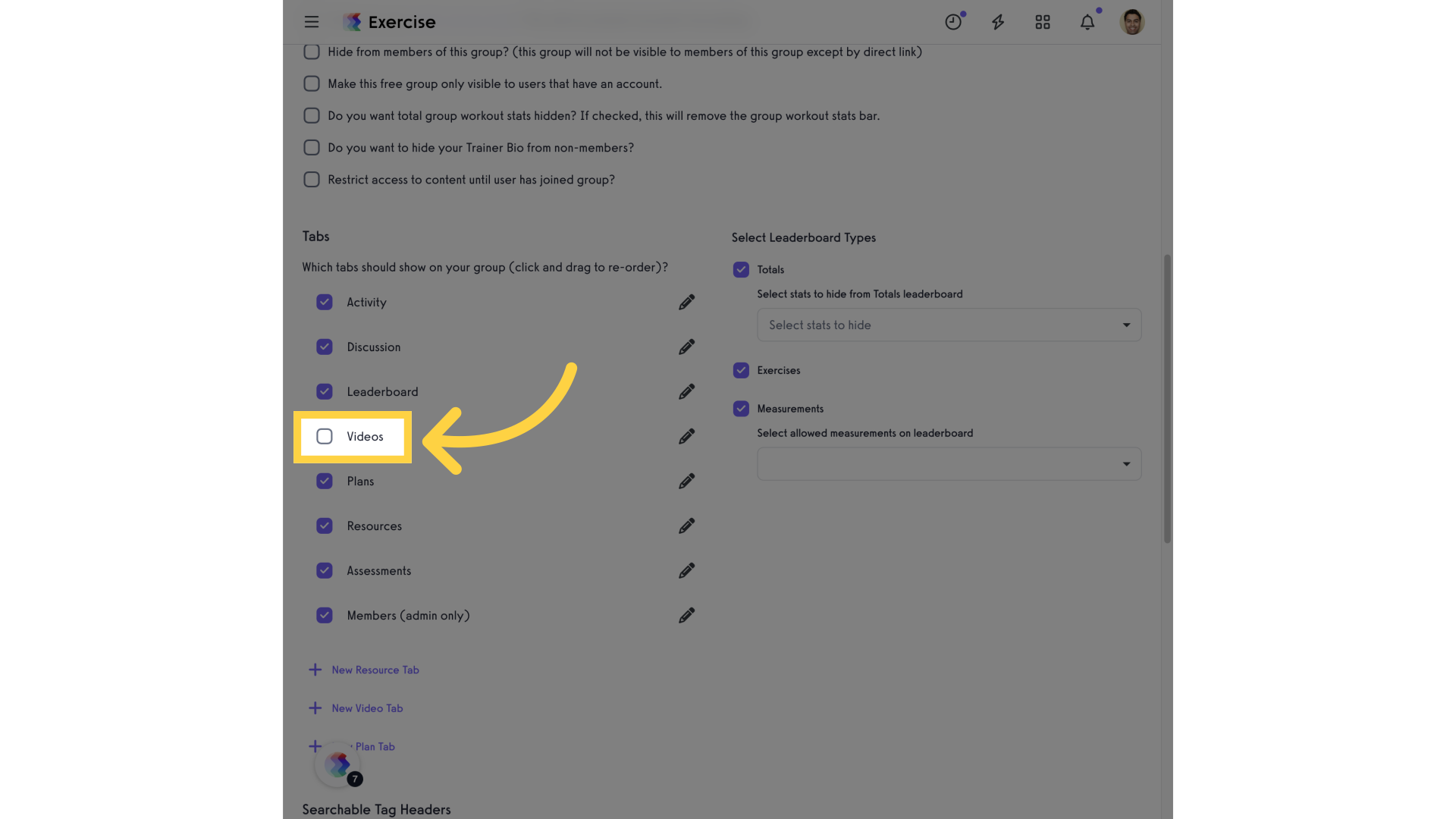 Click 'Checkbox'