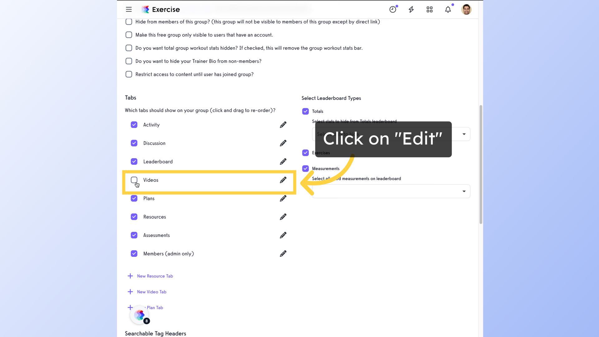 Click on 'Edit'