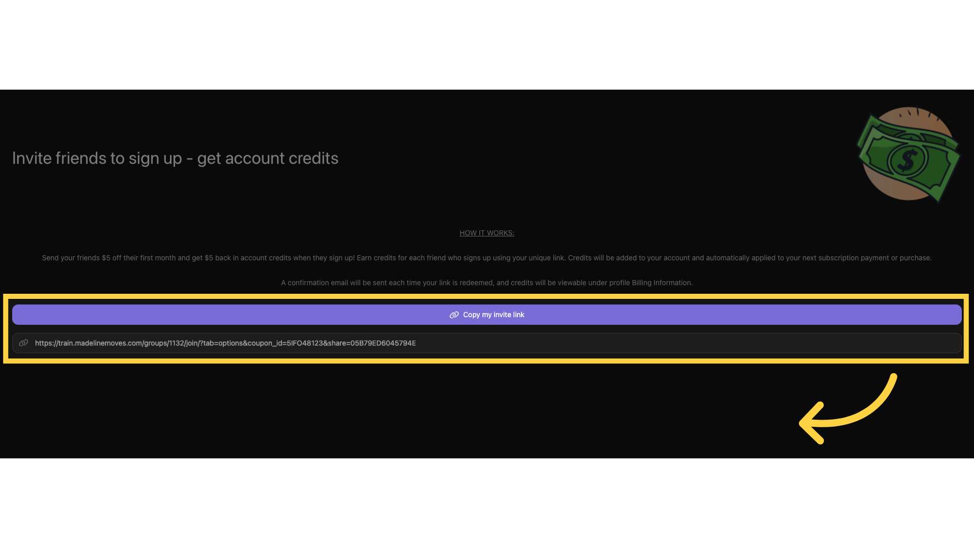 Generate an invite link.