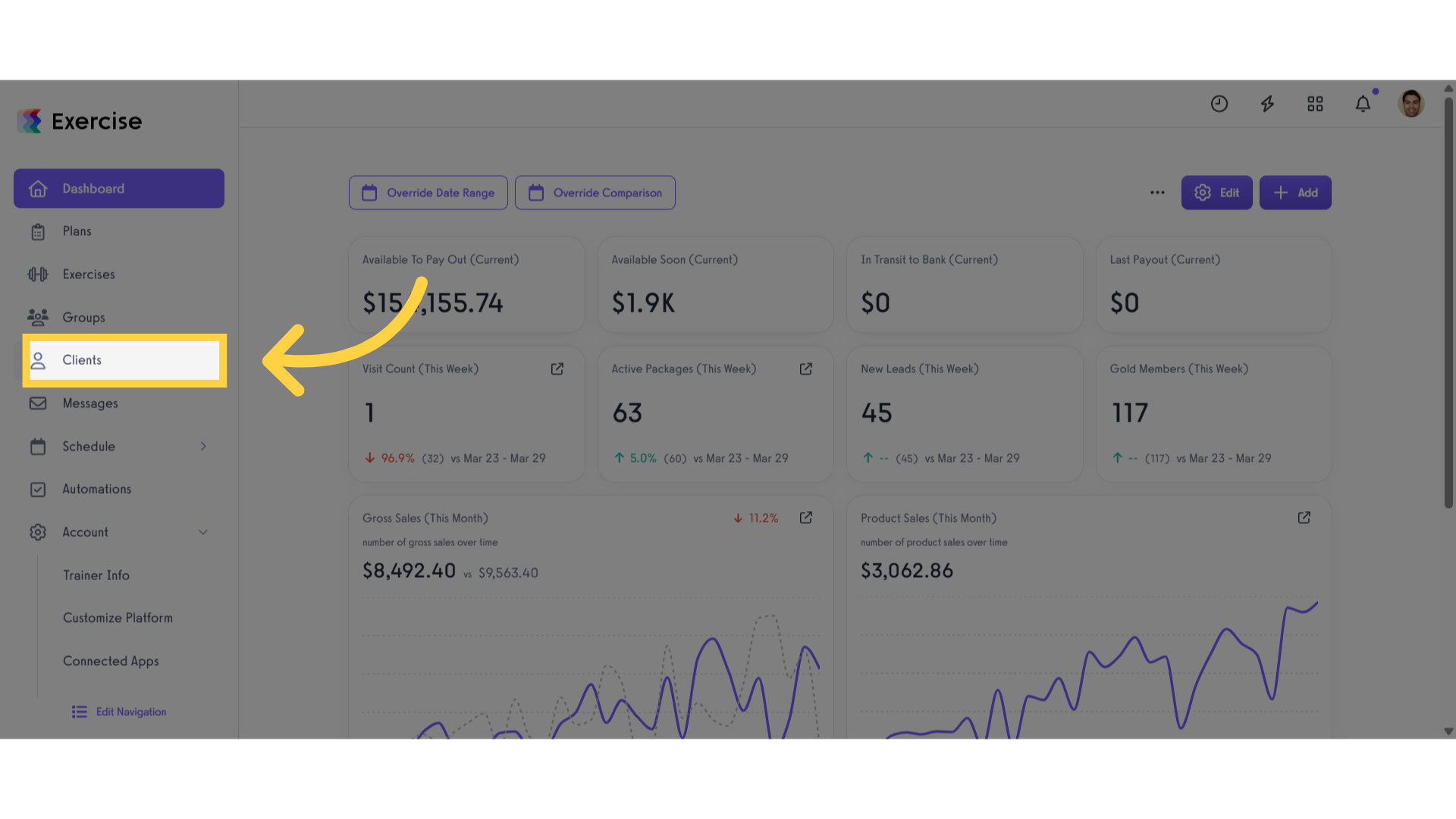 Click 'Clients'