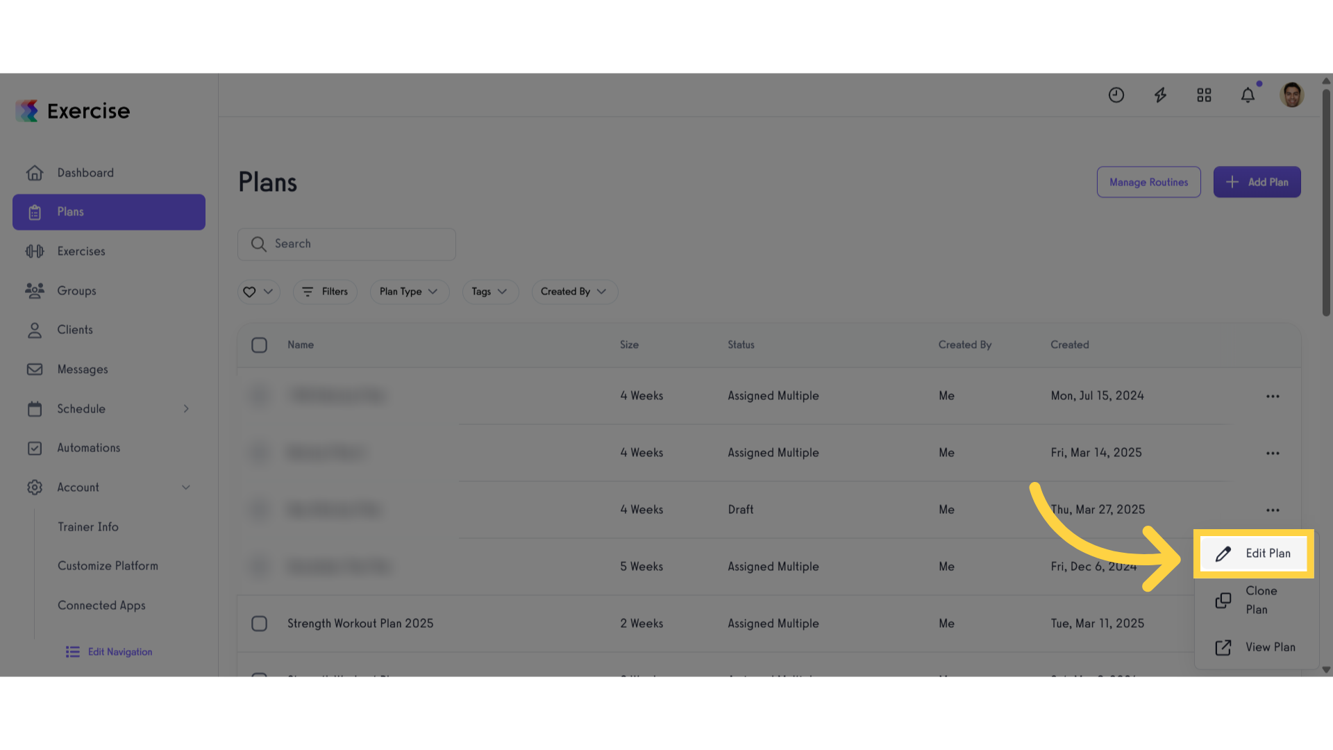 Click 'Edit Plan'