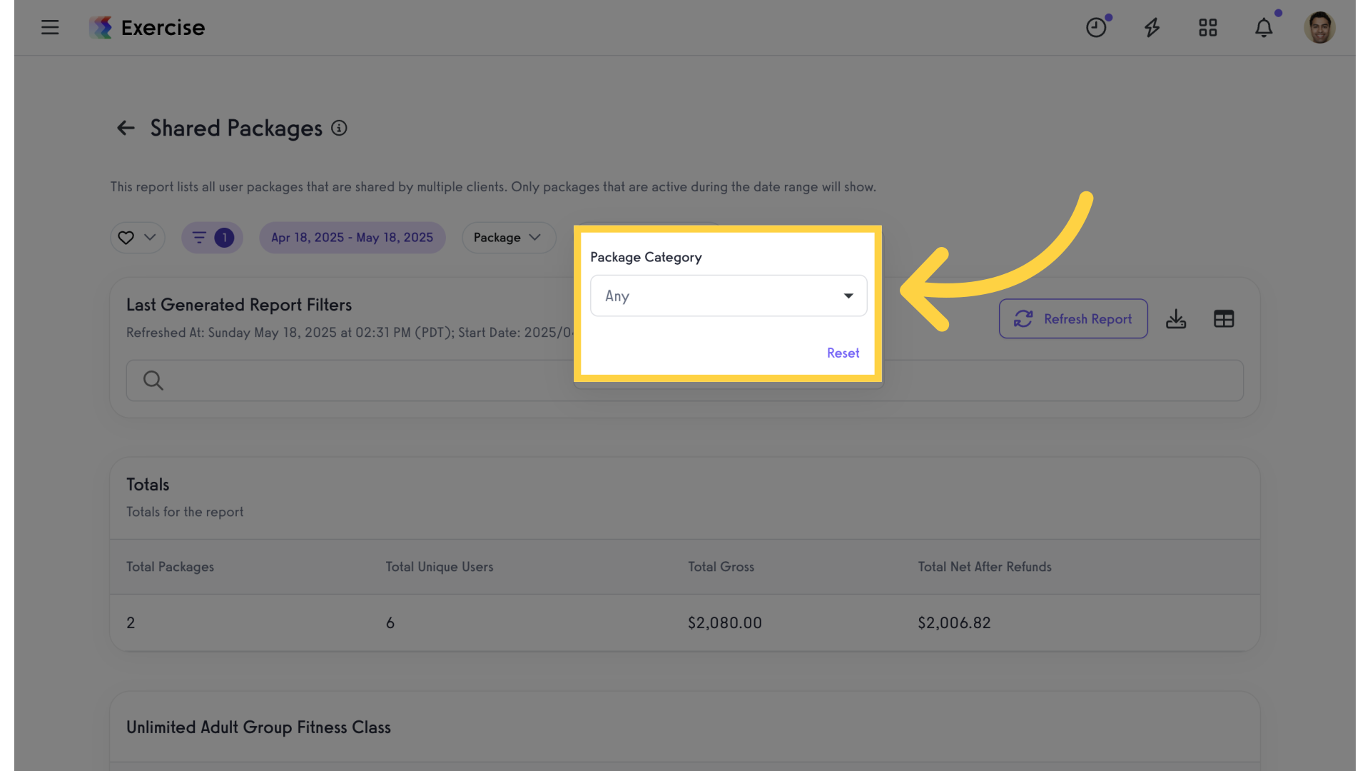 Select Package Category