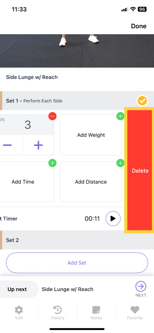 Tap Delete Button.