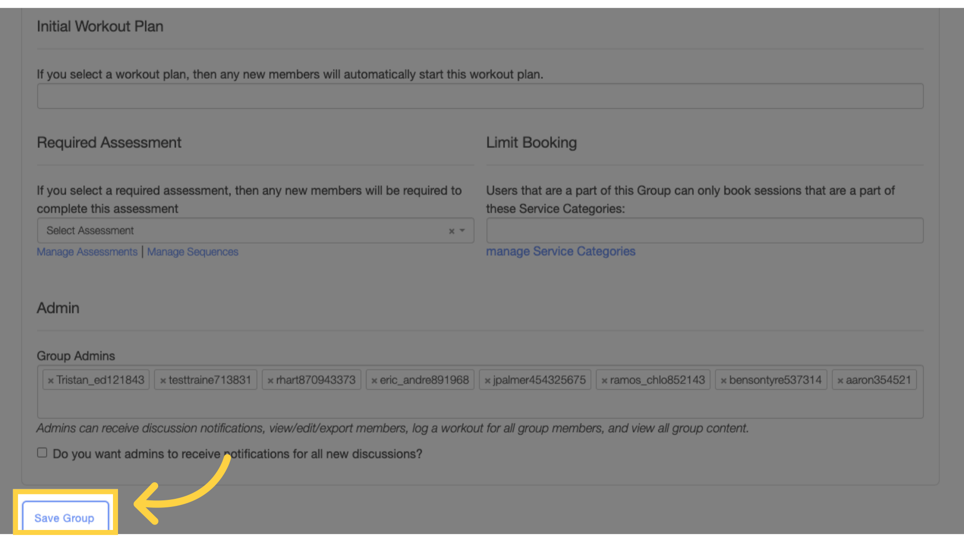 Click 'Save Group' button.