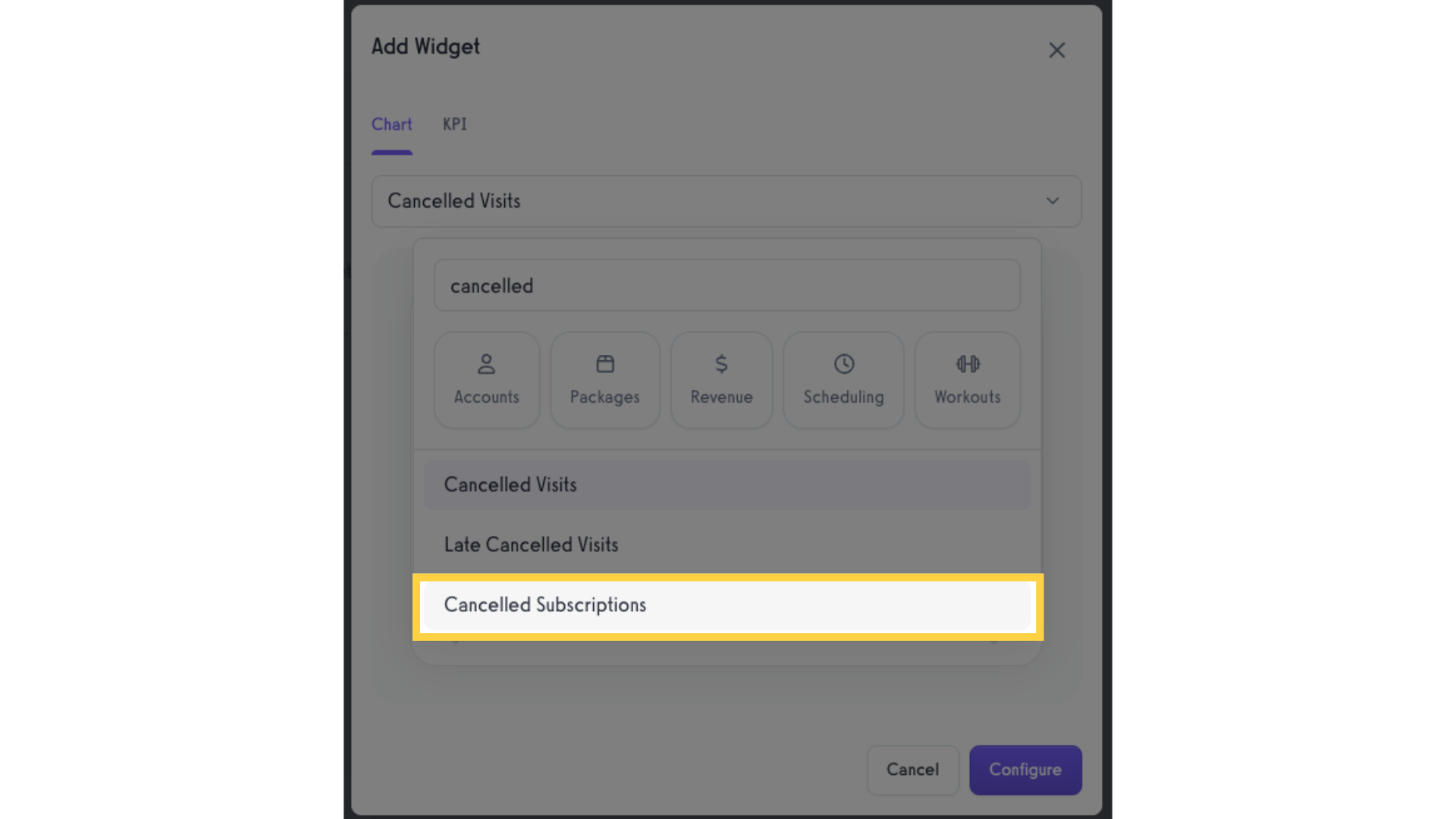 Click 'Cancelled Subscriptions'