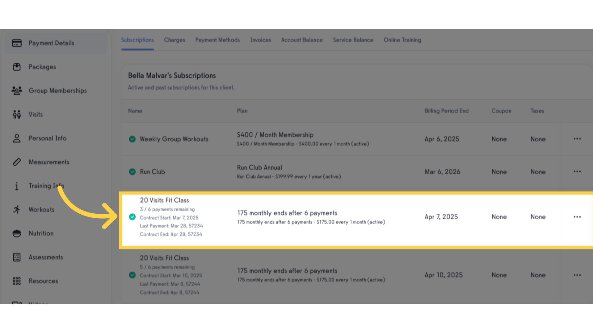 Check if the updated successful payments already reflected in the Subscription tab under Payment Details page.