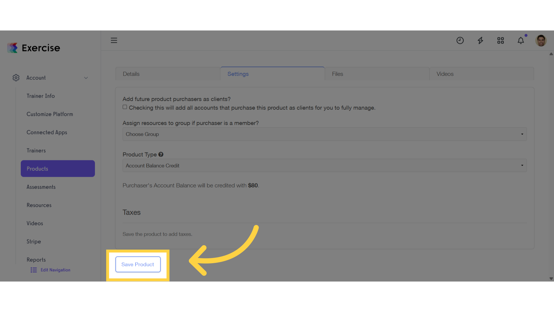 Click Save Product