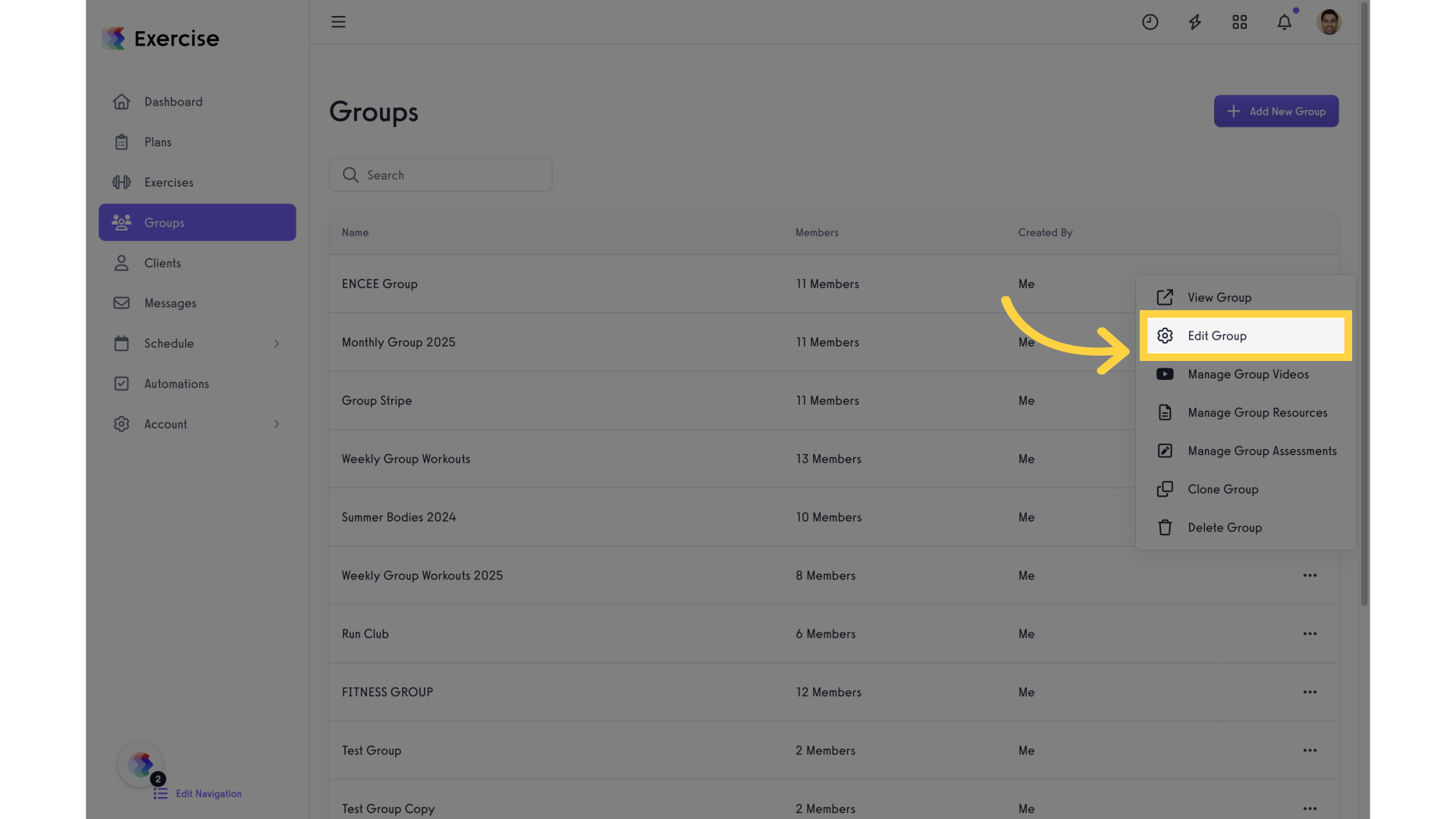 Click 'Edit Group'.