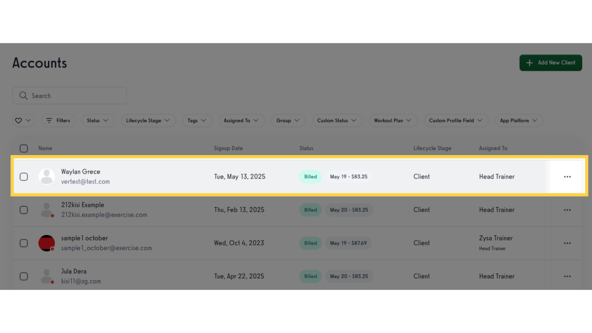 Select Client