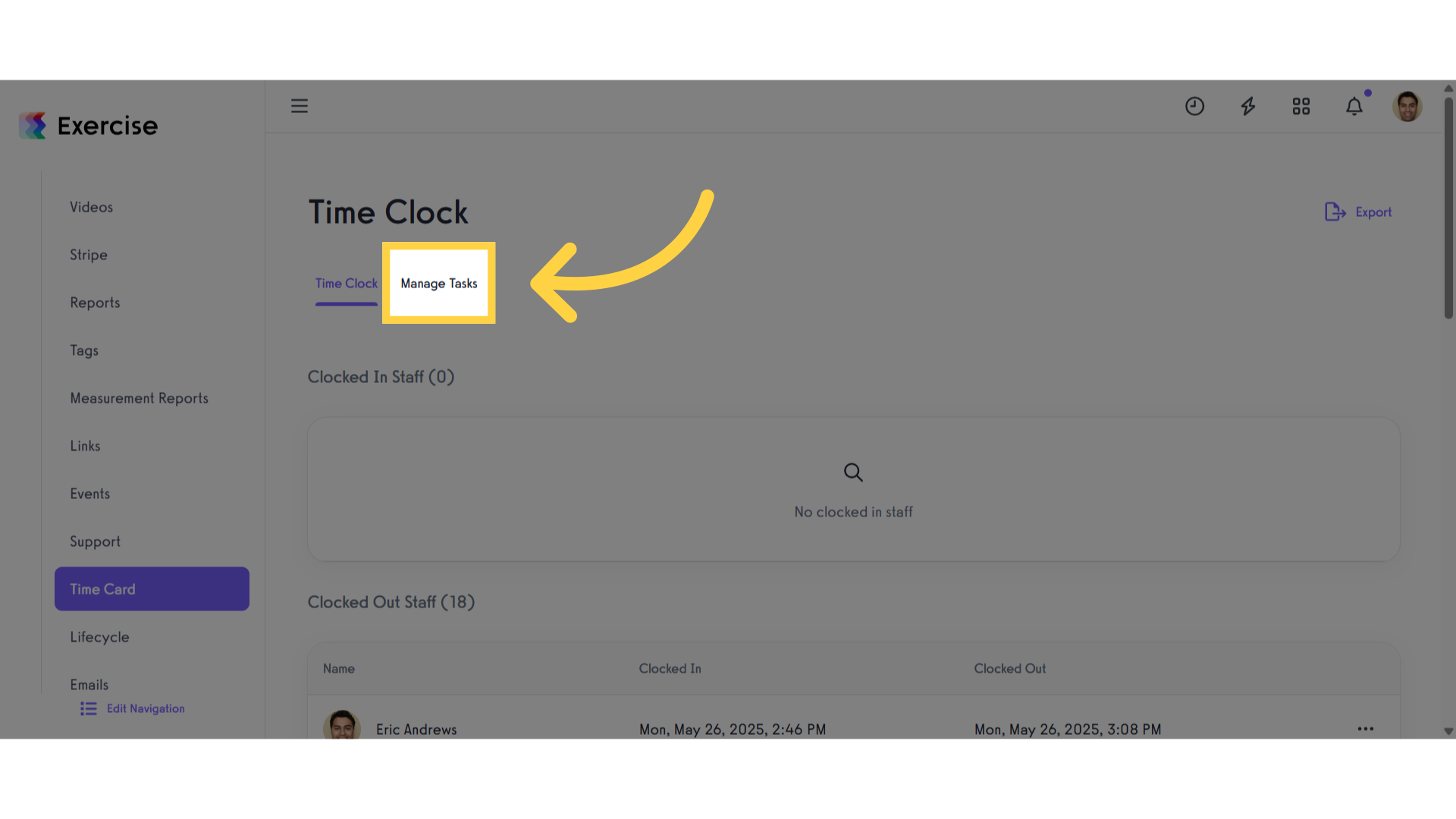 Click 'Manage Tasks'