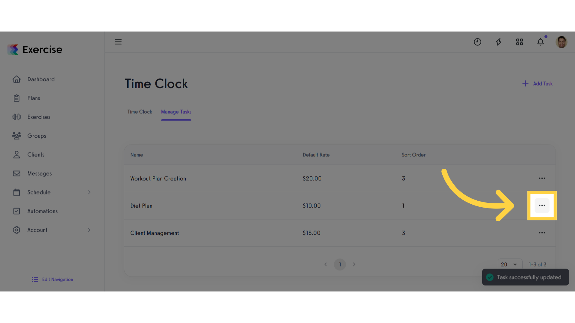 Edit the other Tasks