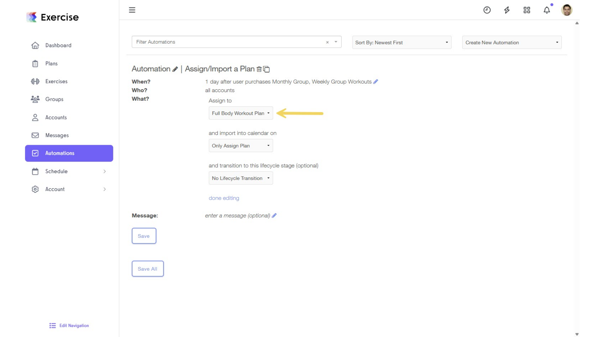 Click on the âWhat?â edit icon and select the plan to be assigned after purchase.
