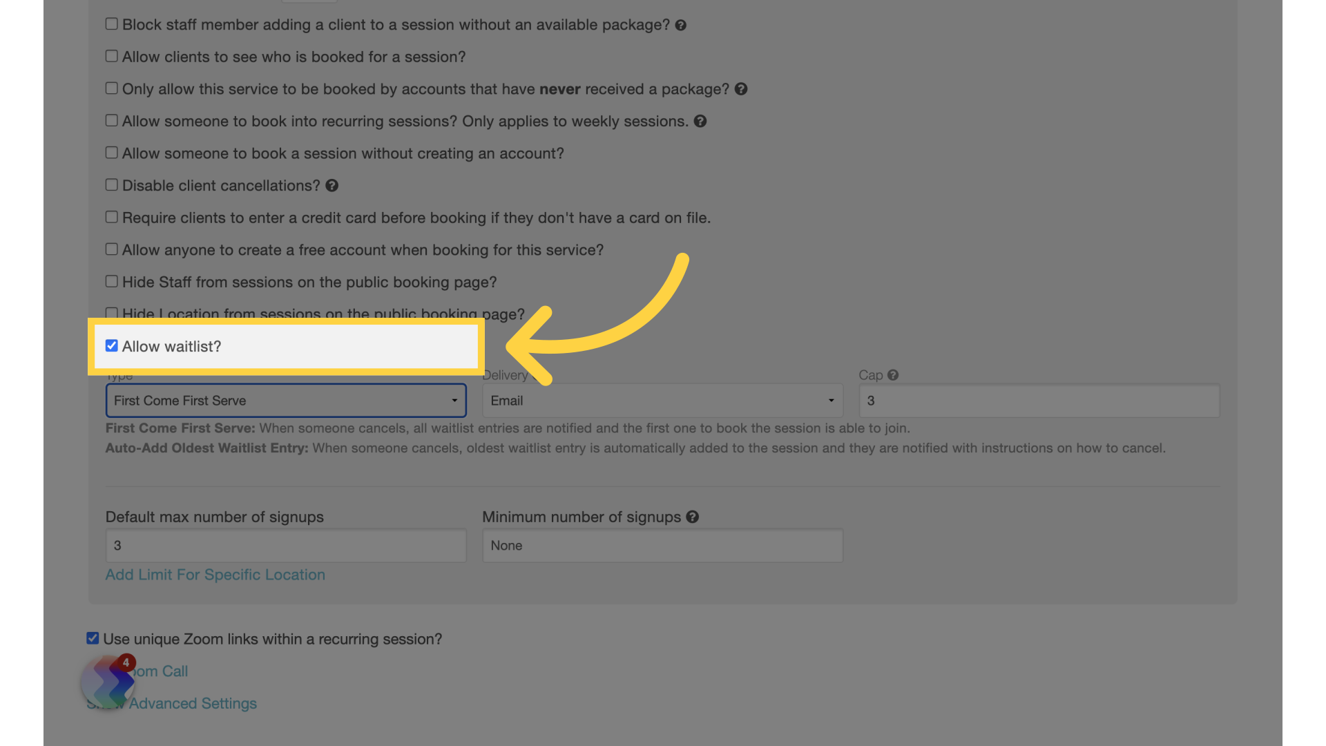 Enable Waitlist
